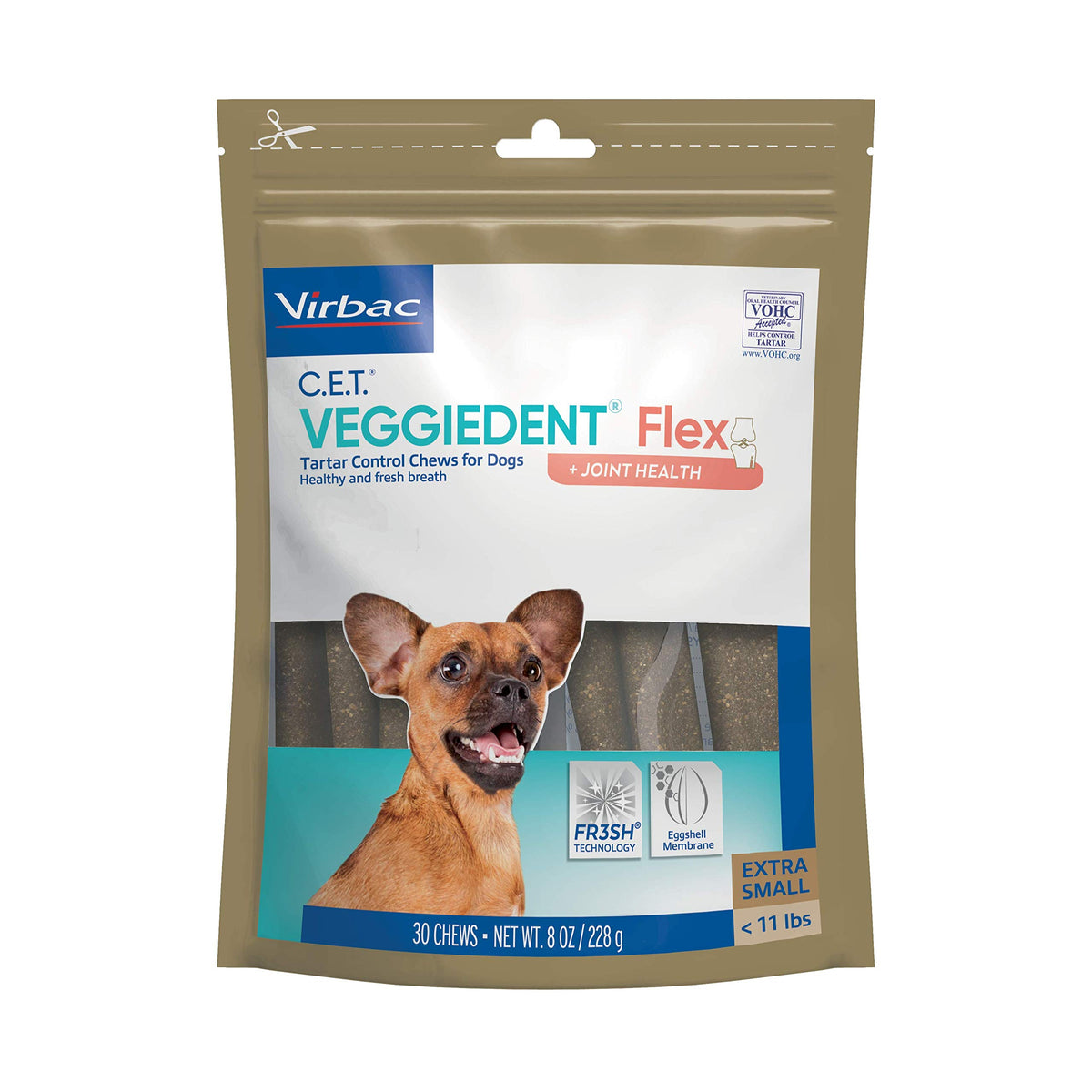 C.E.T. Veggiedent Flex Tartar Control Chews For Dogs - Extra Small