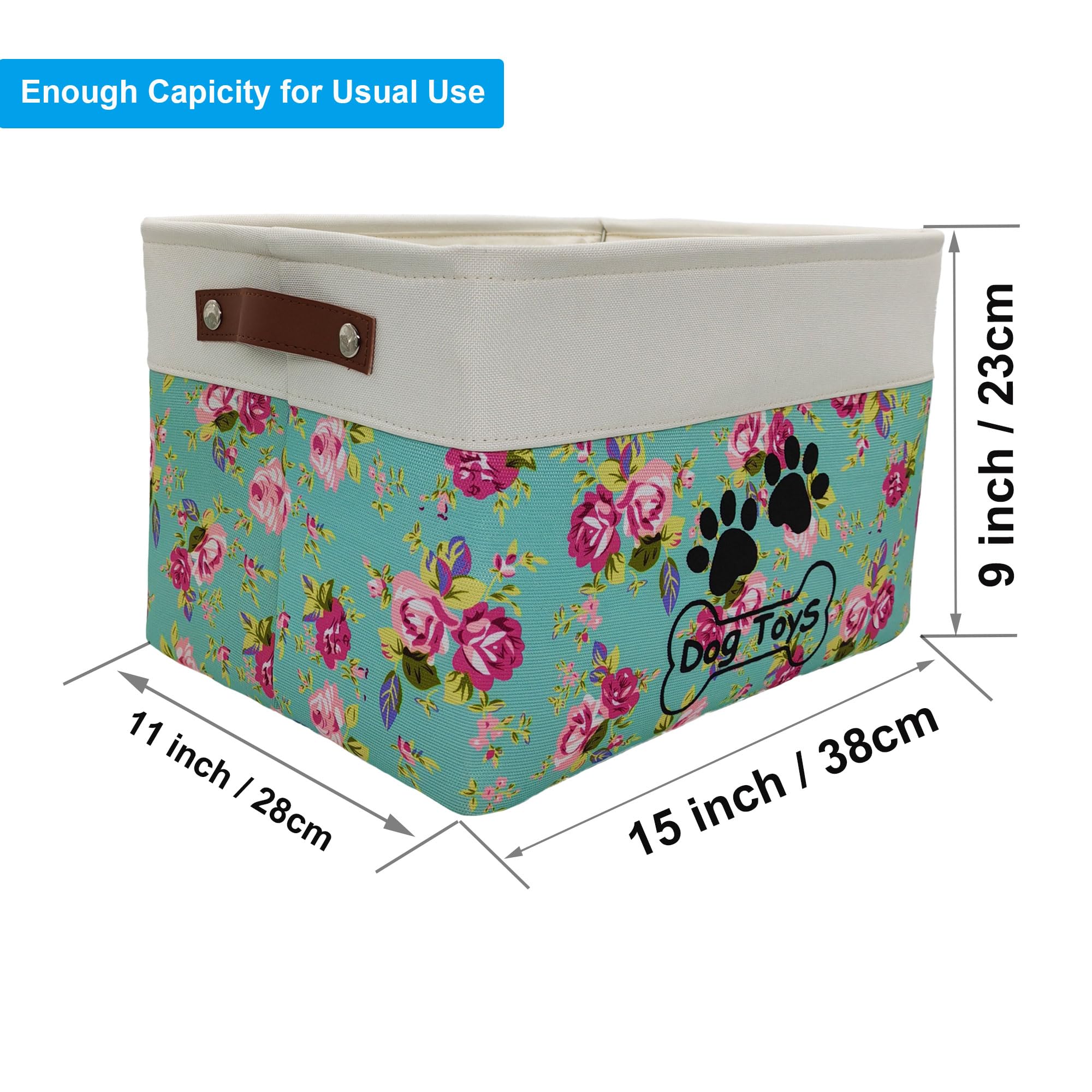 CPAKOWLGOO Large Collapsible Dog Toy Box for Pet Toys & Accessories