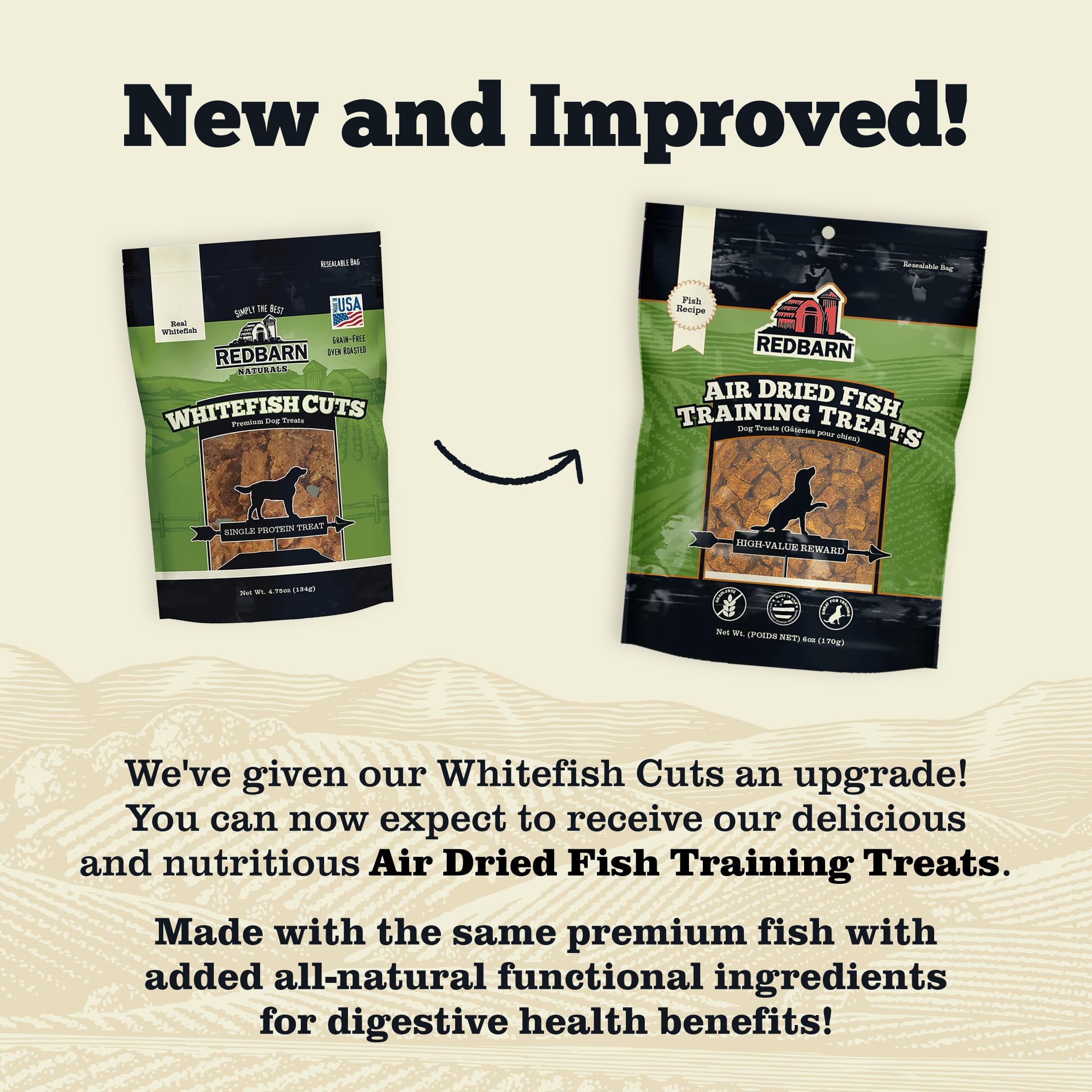 Redbarn Pet Products All-Natural Air Dried Fish Training Treats for Puppies & Dogs - Grain-Free Single Protein Rewards Made in U