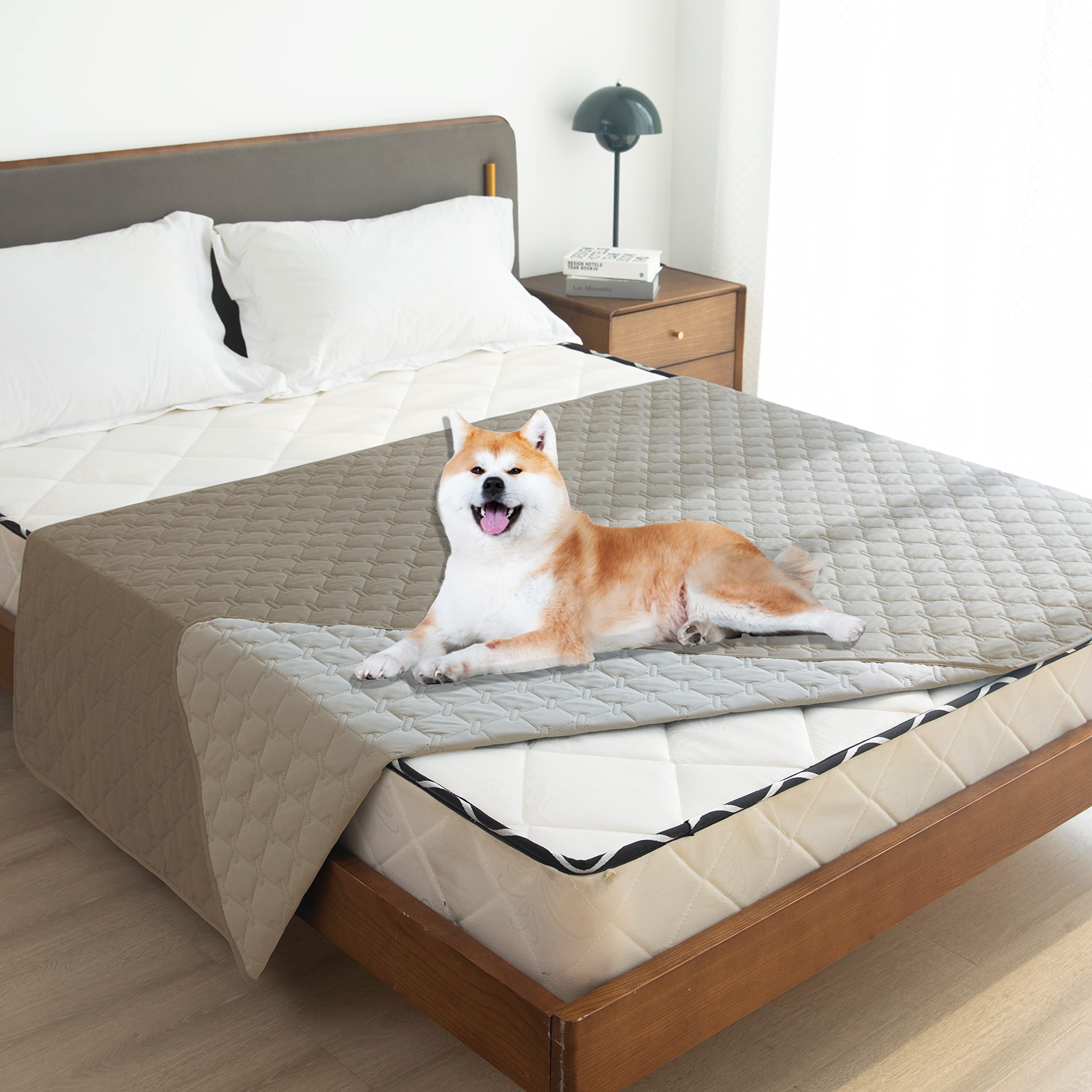 Gogobunny 100% Double Sided Waterproof Dog Blanket Soft Pet Bed Cover Reversible Protect Furniture Couch Sofa Car For Puppy Large Dog Cat (Dark Stone/Light Stone, 68X82 Inch (Pack Of 1))