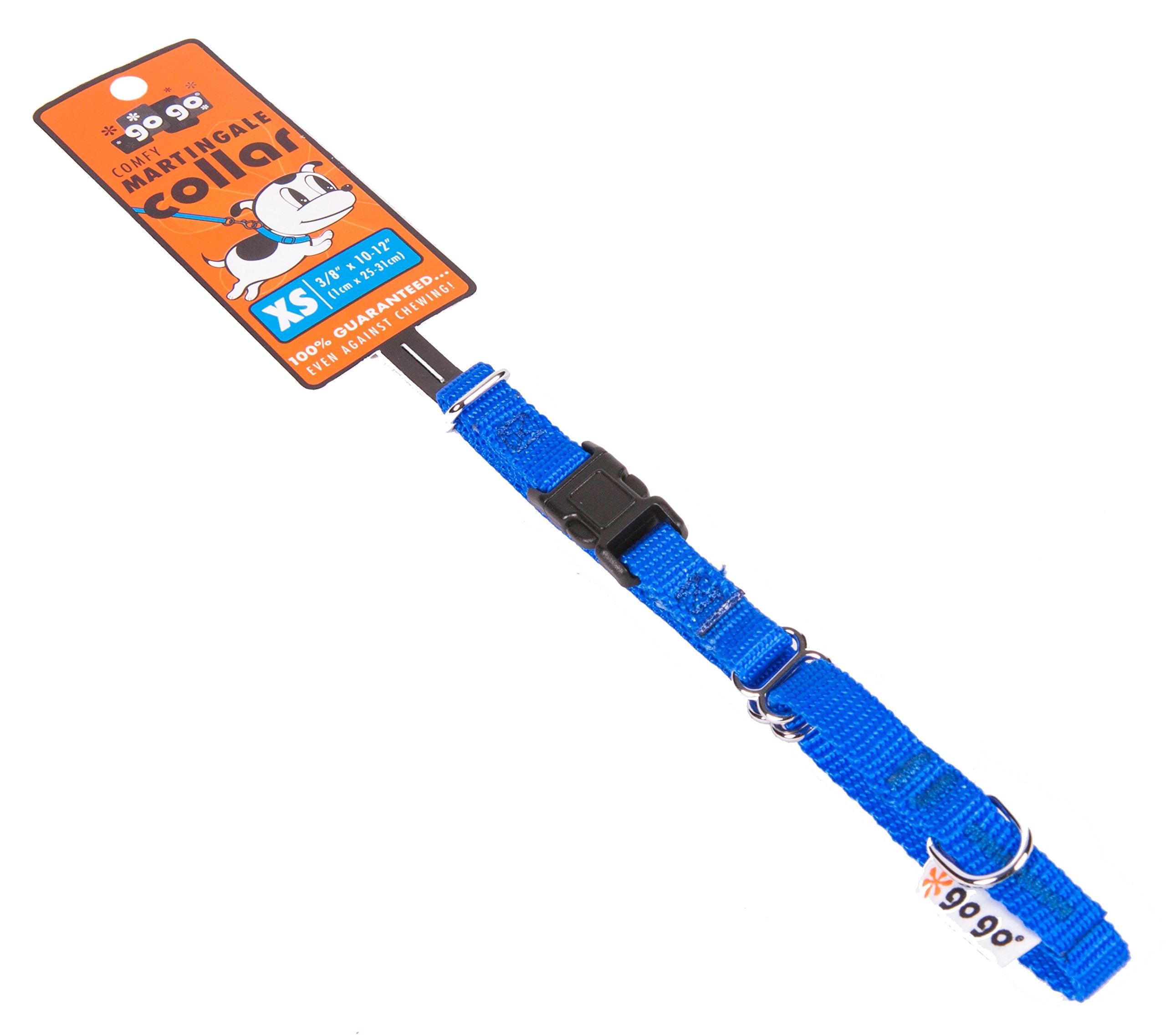 GOGO Pet Products 3/8-Inch Martingale Dog Collar, X-Small, Blue