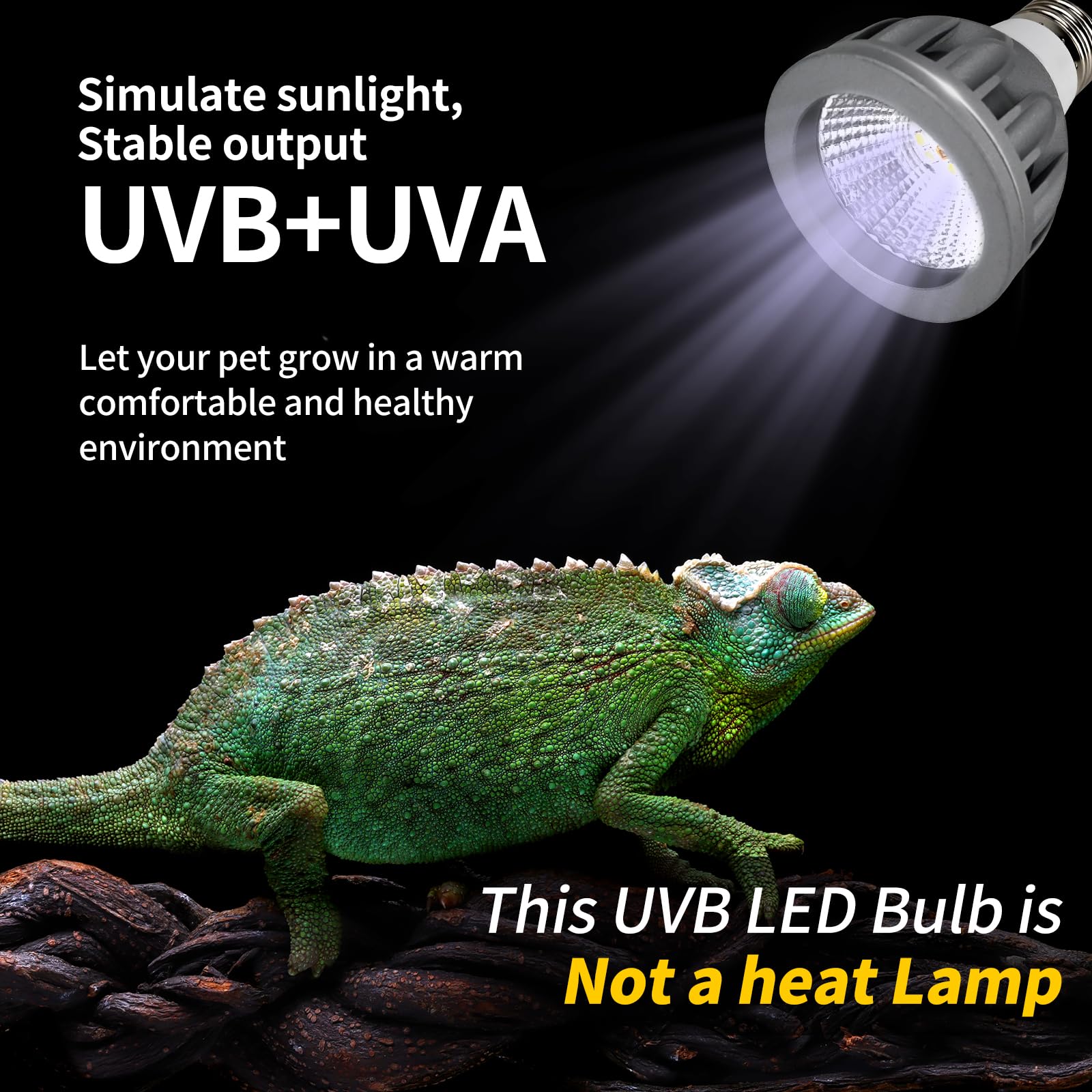 Mclanzoo Uvb Bulbs For Reptiles Led Light 8W 5.0 Full Spectrum Uv Light Heat Lamp For Bearded Dragon,Turtle,Tortoise,Lizard,Geck