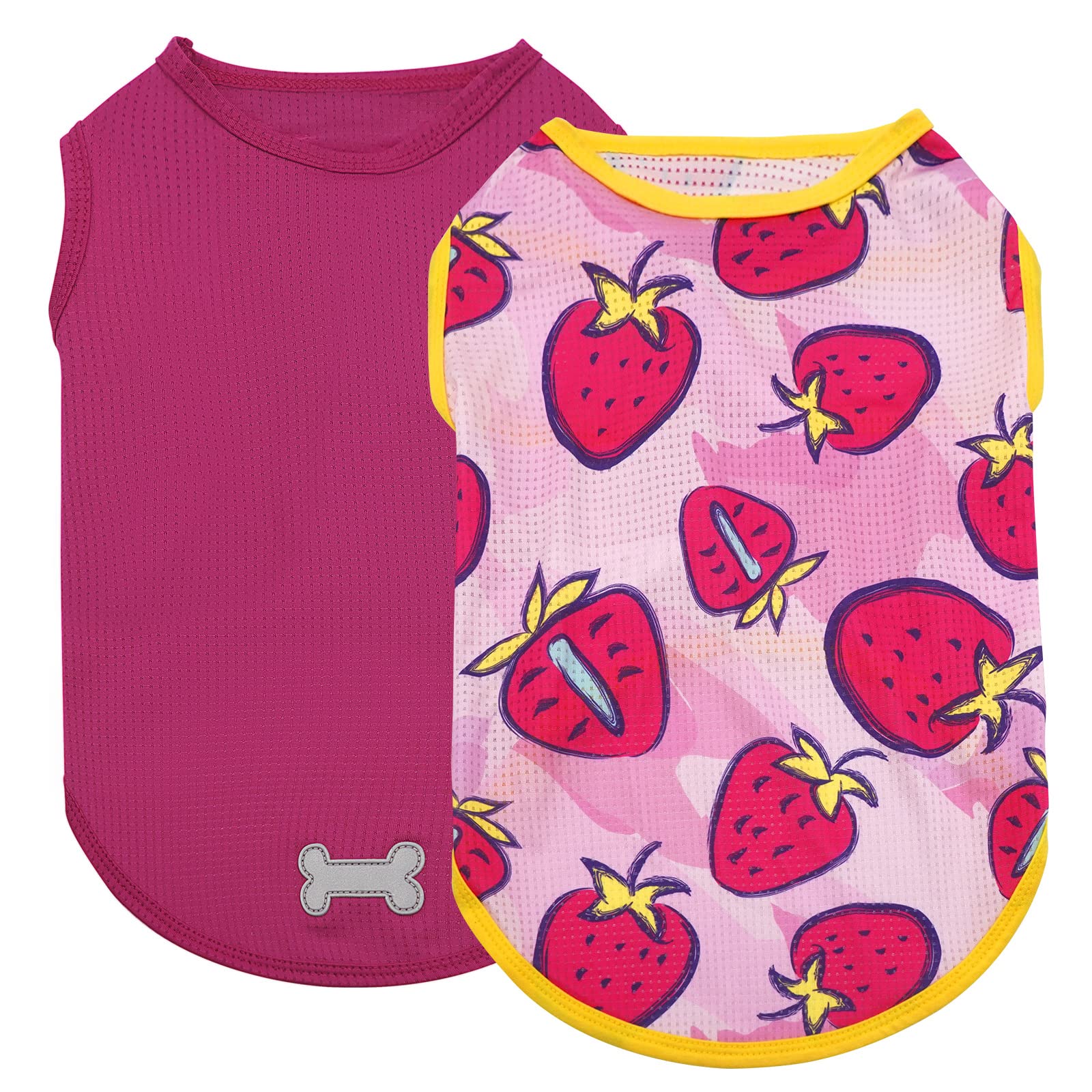 Kyeese 2 Pack Dog Shirts For Medium Dogs Quick Dry Breathable Pet Summer T-Shirts With Reflective Label Tank Top Sleeveless Vest