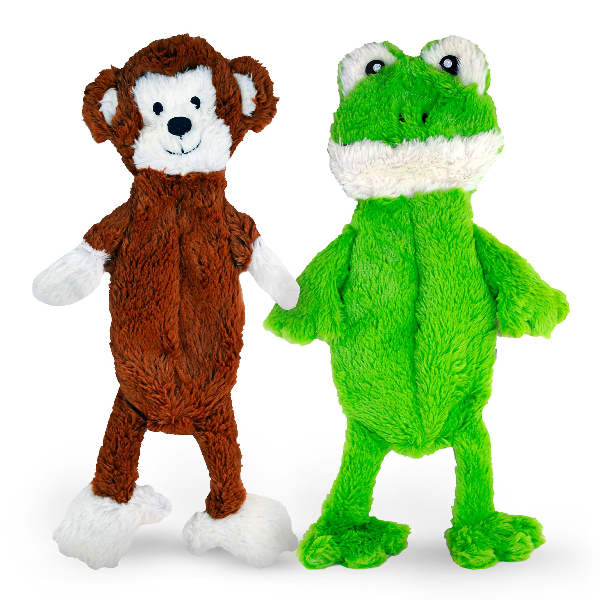 Fga Marketplace Monkey - Frog Flat No Stuffing No Squeak Plush Dog Toy, Funny Style Will Entertain Your Dog For Hours, Recommended For Small And Medium Dog 21 Inch Long