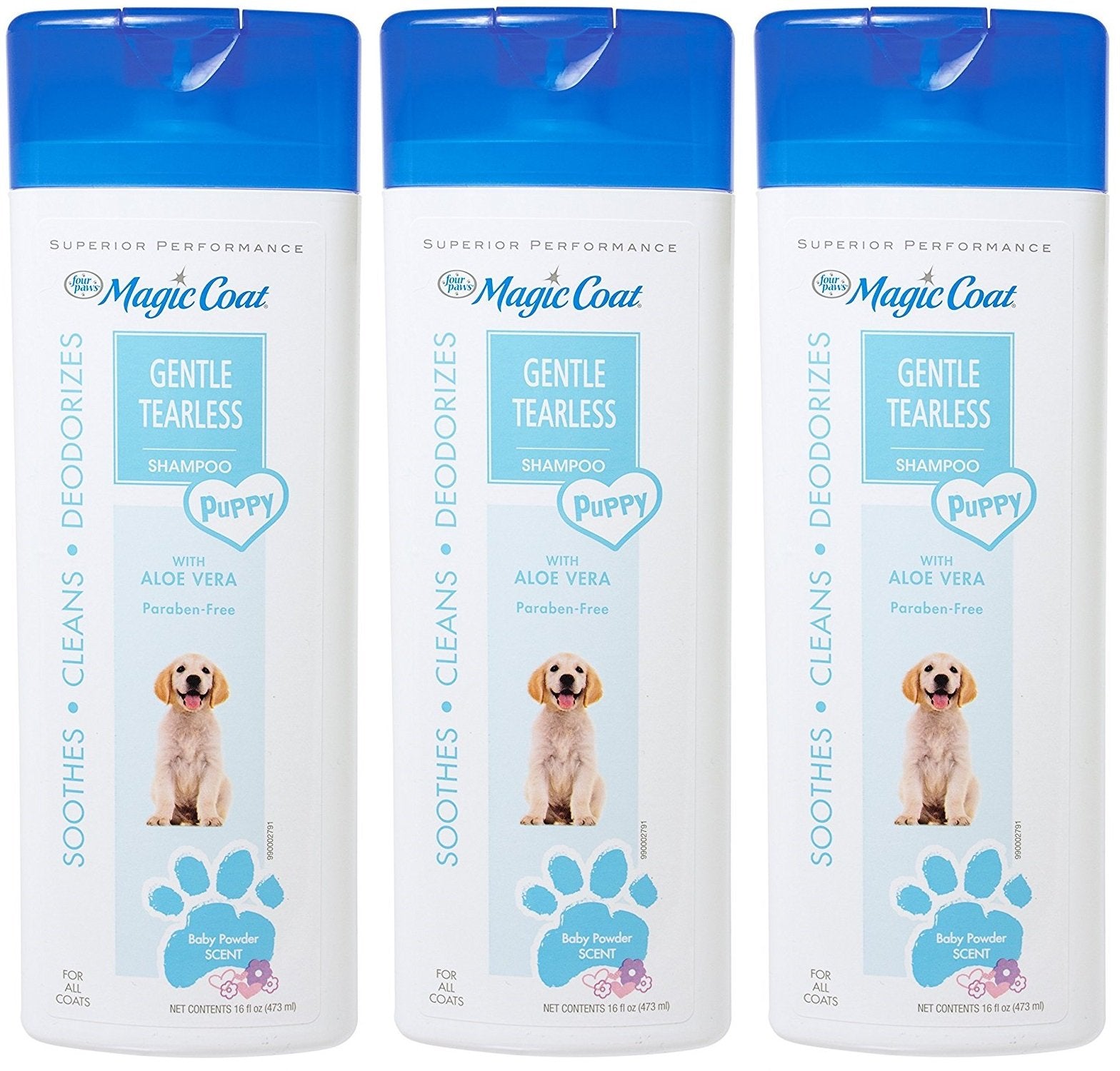 Four Paws 3 Bottles Of Magic Coat Tear-Free With Aloe Vera Puppy Shampoo, 16 Ounces Per Bottle