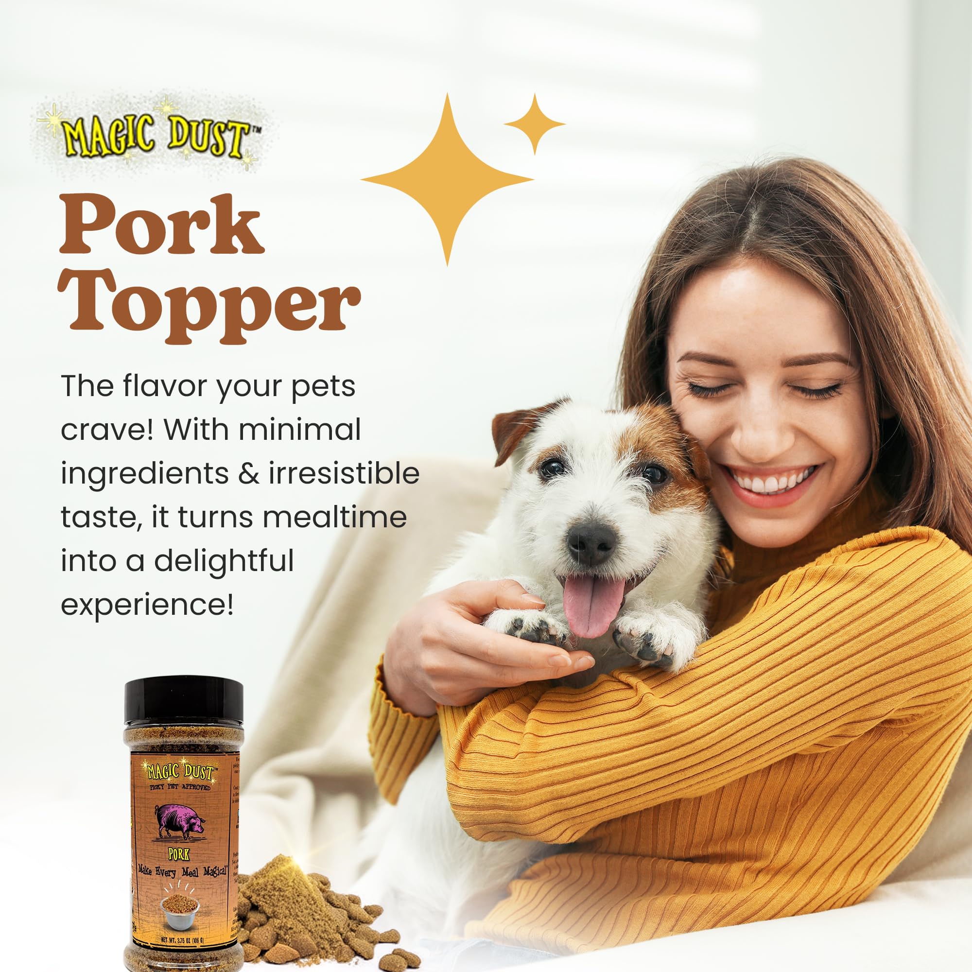Wild Meadow Farms - Magic Dust Pork Jerky Topper, Single Protein Pet Food Topper for Dogs & Cats, Enhance Flavor & Elevate Mealt