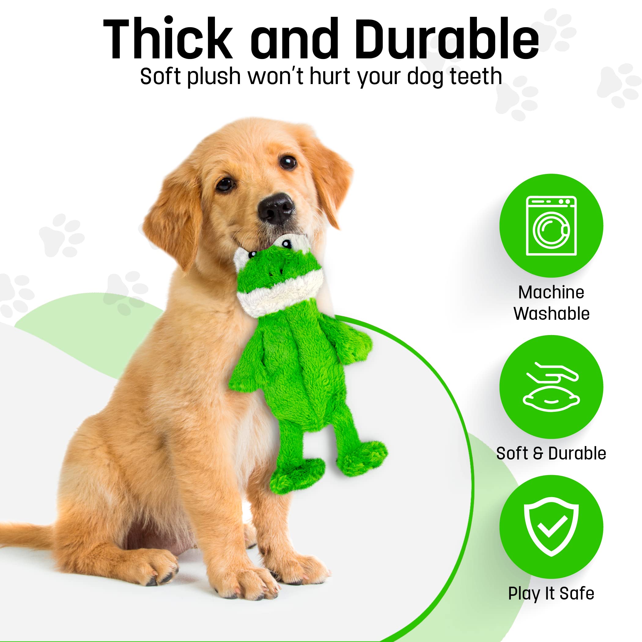 Fga Marketplace Frog-Fox Flat No Stuffing No Squeak Plush Dog Toy, Funny Style Will Entertain Your Pet For Hours, Recommended Fo