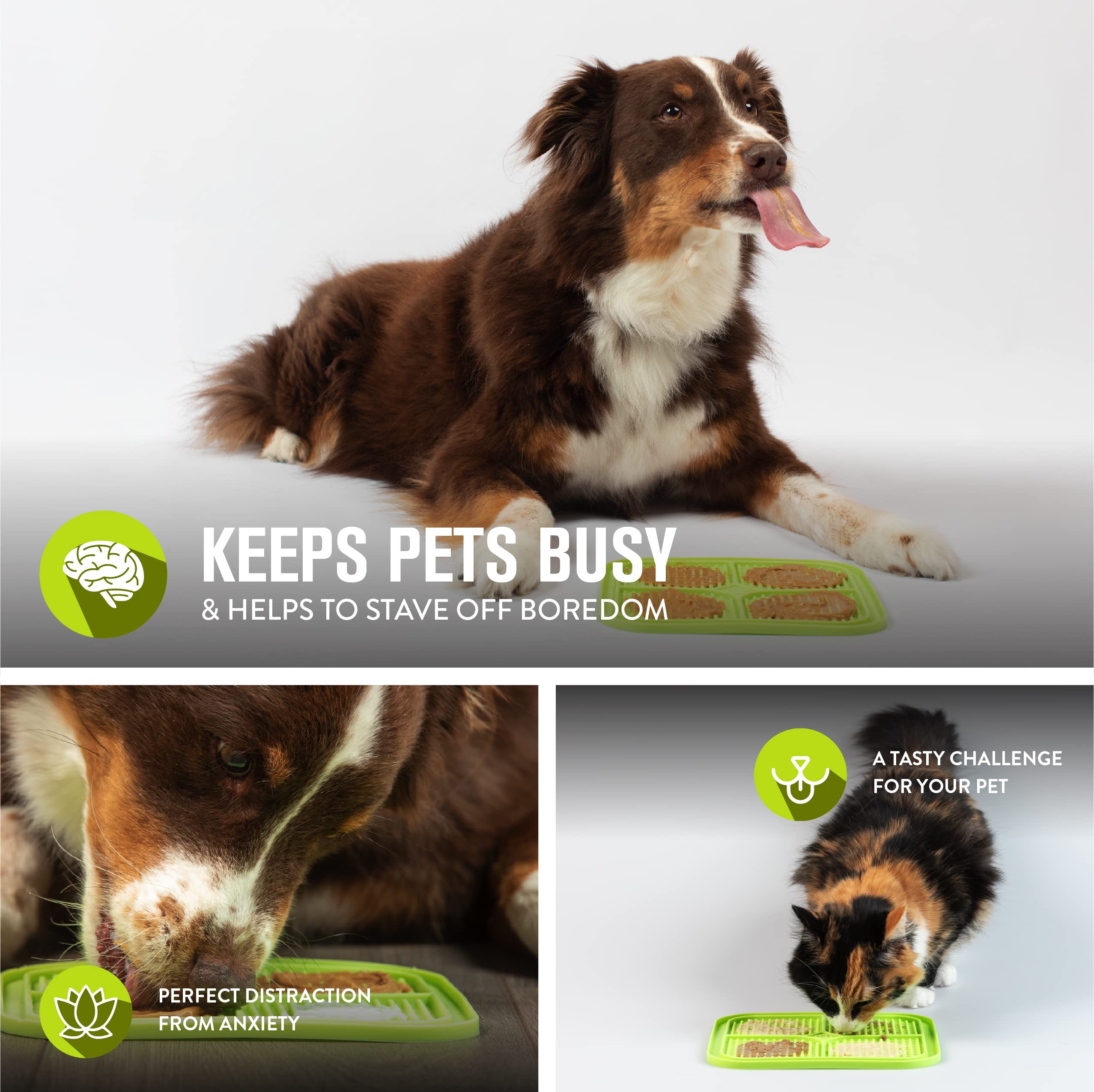 Hyper Pet IQ Treat Lick mat for Dogs, Dog Slow Feeder & Cat Lick mats | Great Alternative to Slow Feeder Bowls & Cat Feeders | P