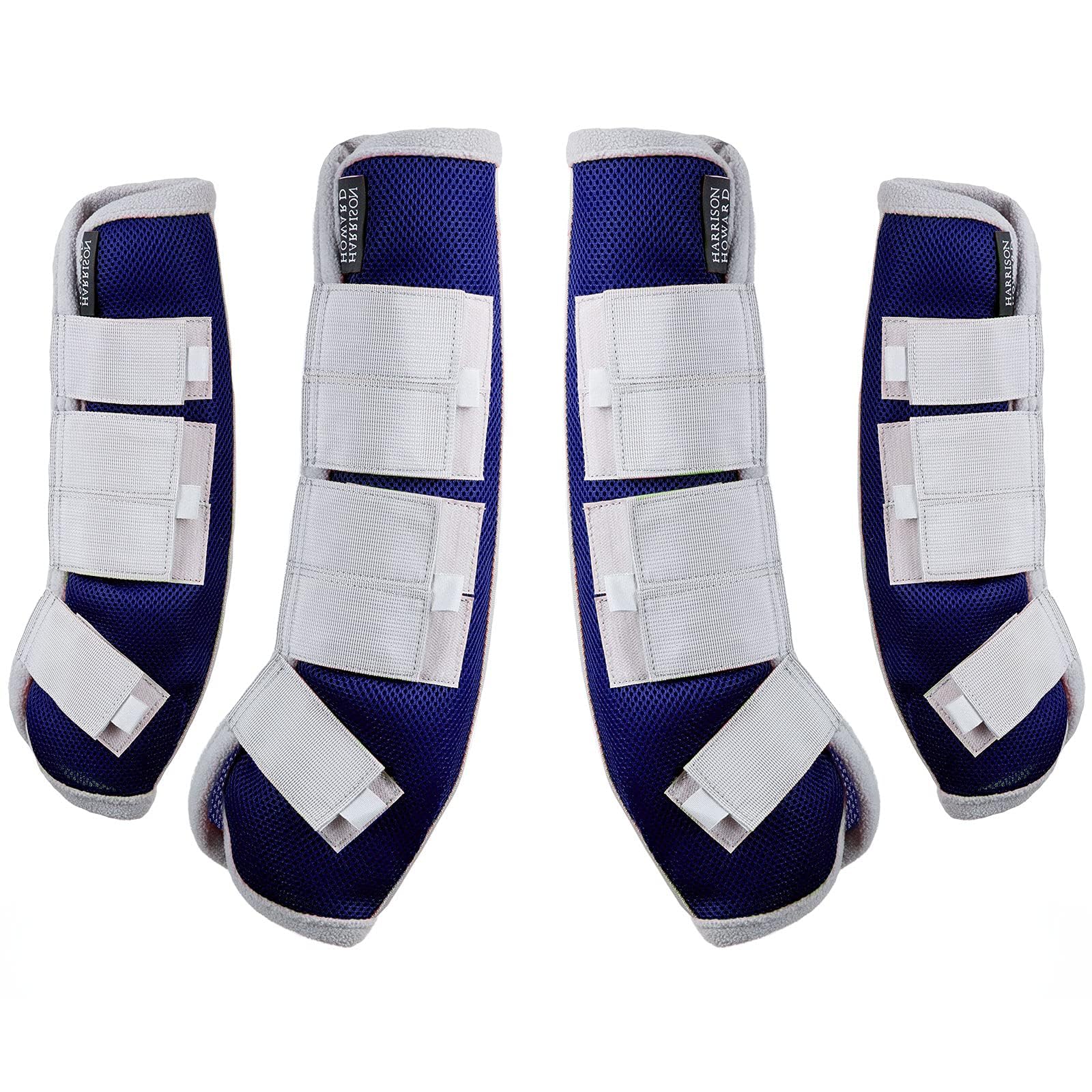 Harrison Howard Horse Fly Boots Leg Guards Fly Boots Protection Set of 4 Navy Large Full Size