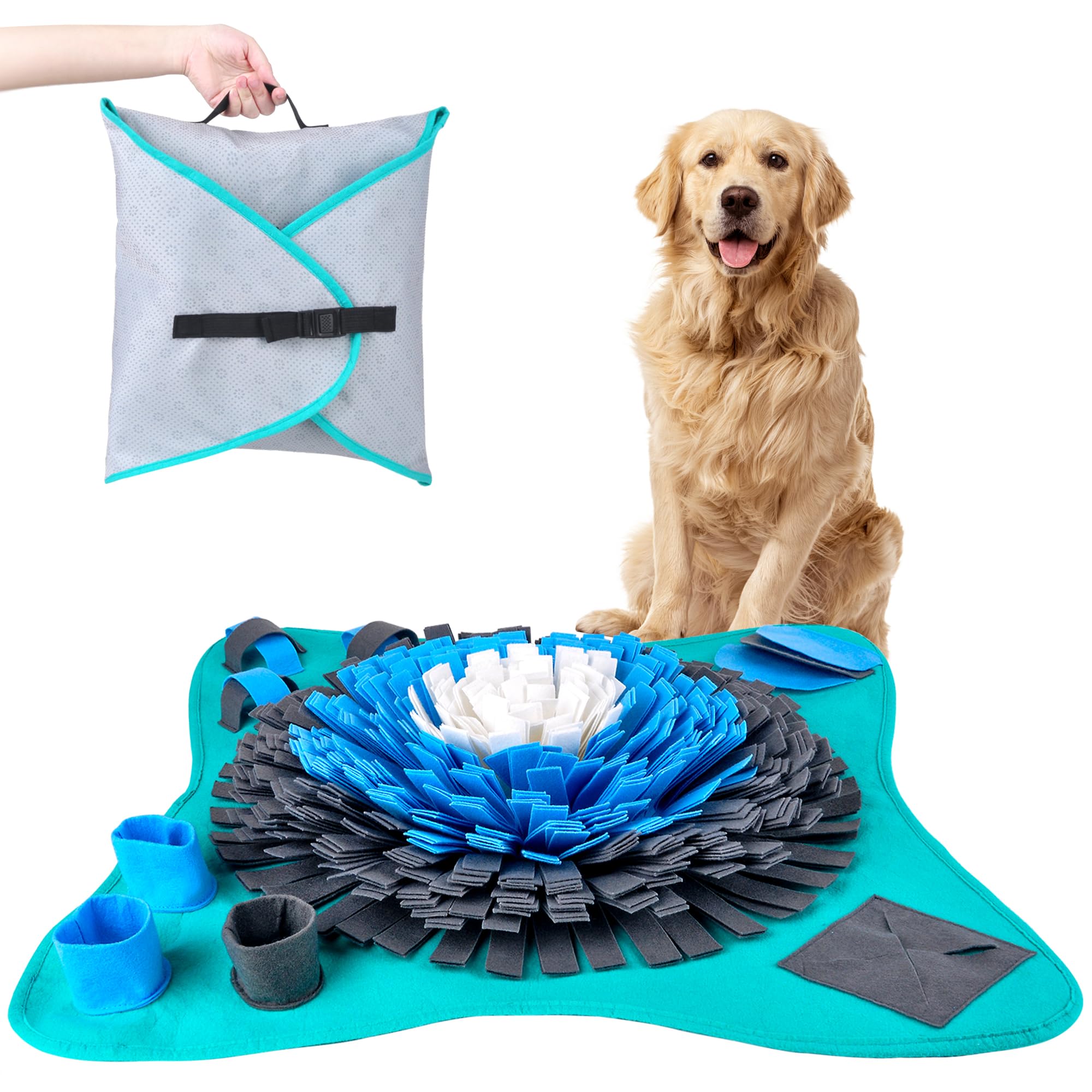 Friendly Barks 25 Snuffle Mat for Dogs Large Breed, Dog Feeding Mat | Enrichment Toys to Encourage Dogs Foraging Skills and Slow