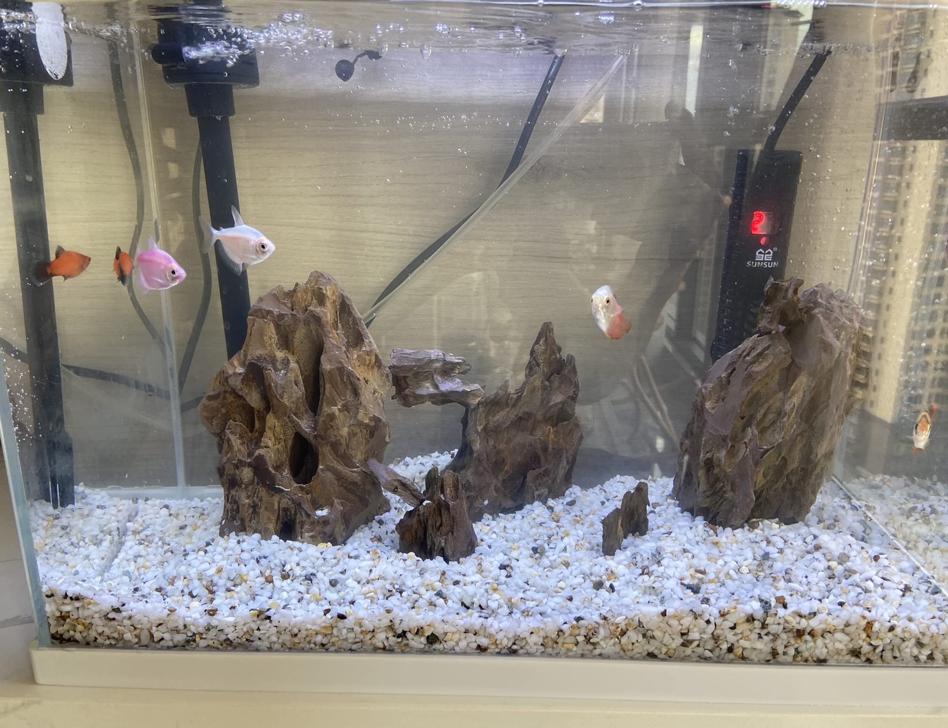 AWXZOM Natural Dragon Rock Carefully Selected Mixed Sizes, Decorative Aquarium Rocks, Aquarium Stones for Fish Tank (4.4lb)