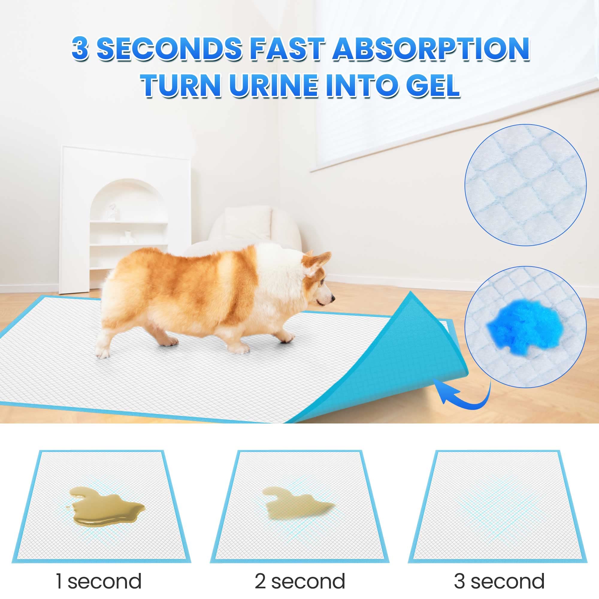 Boscute Thicken 6 Layers Heavy Absorbent Xl 36''X24'' Pet Training Dog Pee Pads, Extra Large Polymer Leak-Proof Quick Dry Puppy