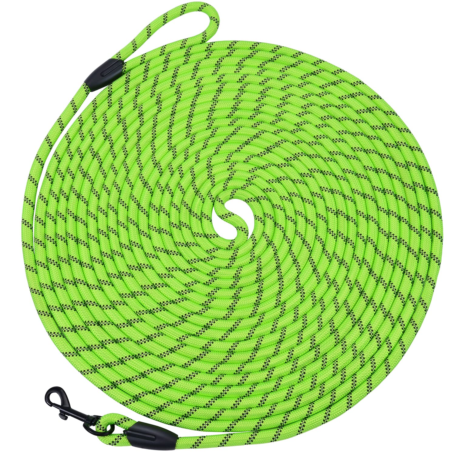 Hi Kiss Check Cord Large,Medium Small Dogs/Puppy Obedience Recall Training Agility Lead - 15Ft 20Ft 30Ft 50Ft Training Leash(Gre