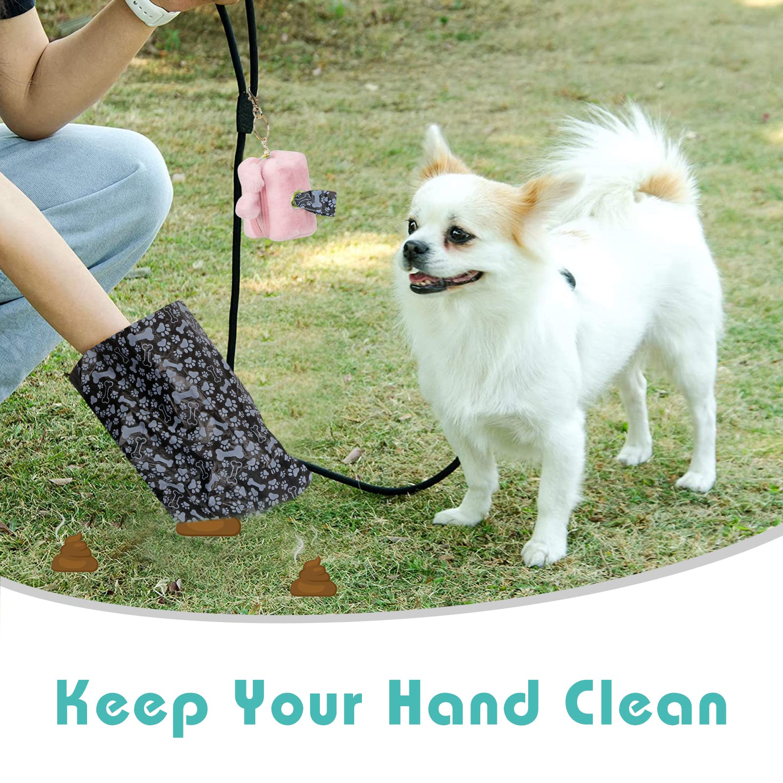 Petshome Dog Poop Bags, Dog Waste Bags [Extra Thick][Leak-Proof] Eco-Friendly 16 Rolls, 240 Bags Pattern