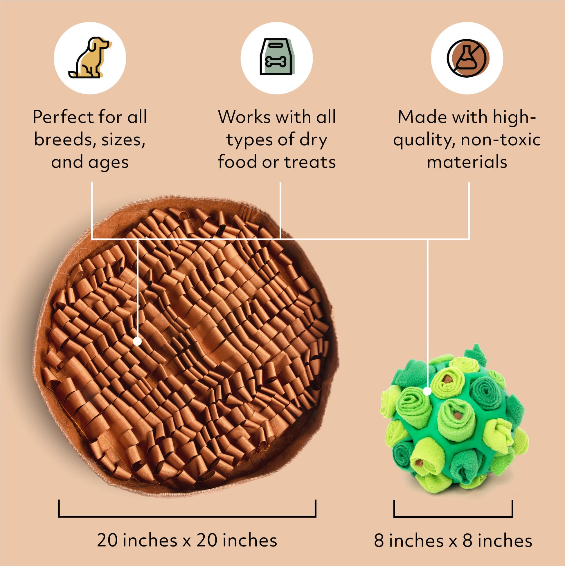 Reggie Enrichment Value Pack For Dogs With Stimulating Feeder Mat And Forager Ball To Relieve Speed Eating, Boredom, Stress | Ve