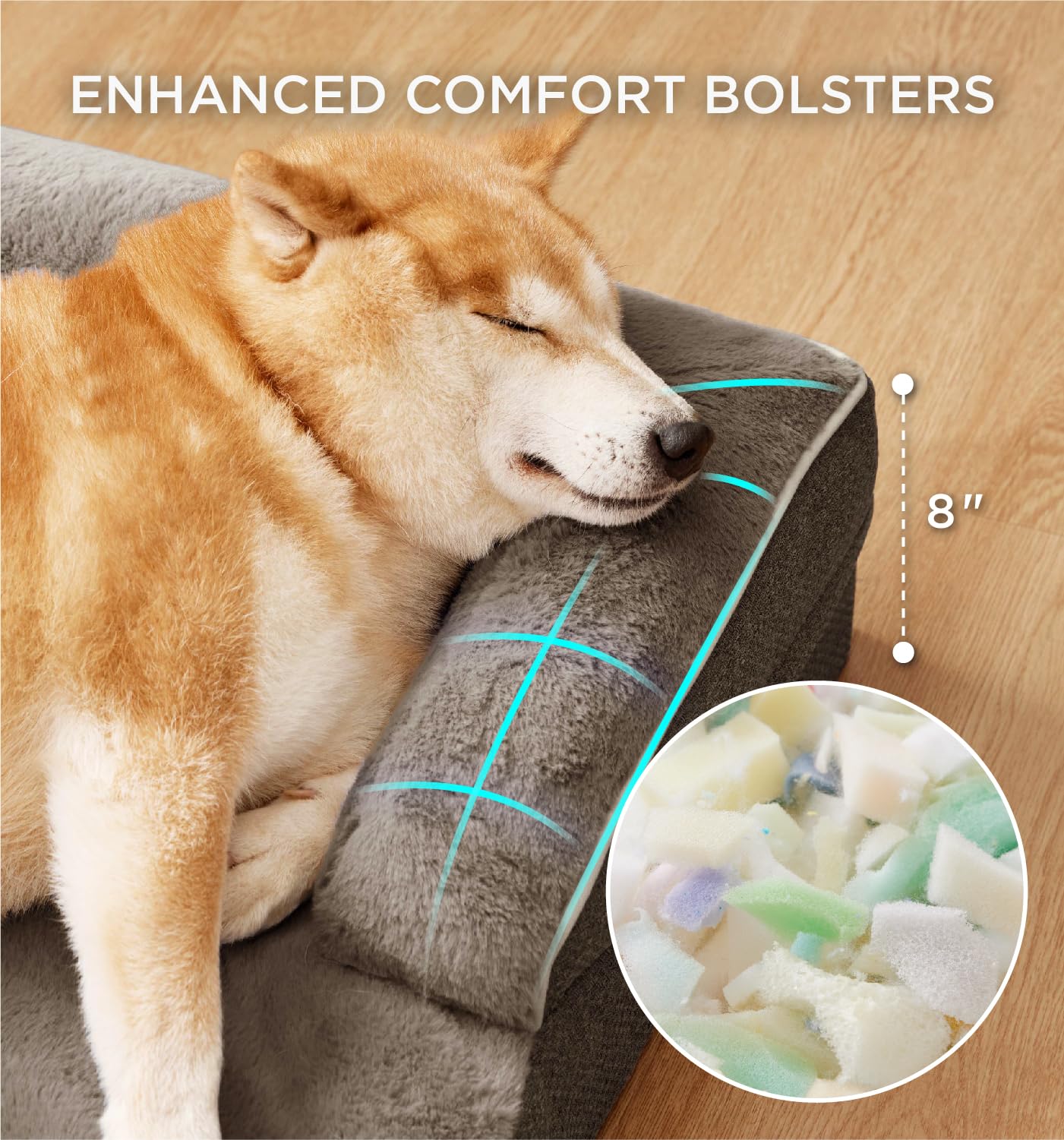 Made4Pets Orthopedic Dog Bed for Extra Large Dogs, Supportive Foam XL Pet Bed Sofa with Washable Removable Cover, Waterproof Lar