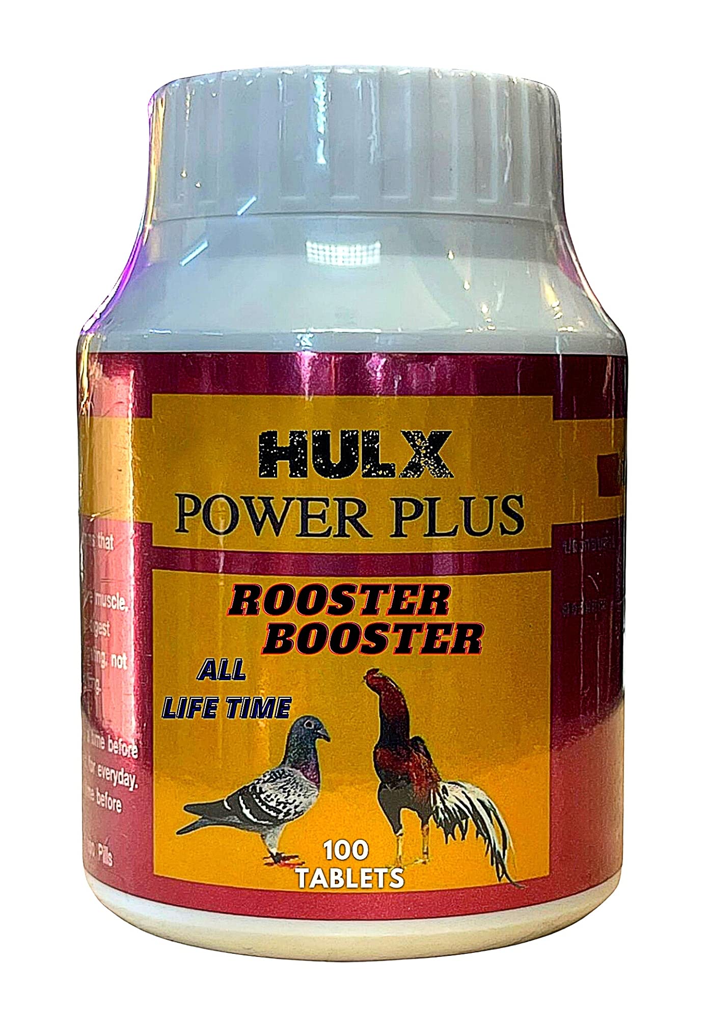 HULX Power Plus 100 Tablets, Fast Increasing Energy Formula Rooster Booster Vitamins Health Chicken Supplement for Good Health, 