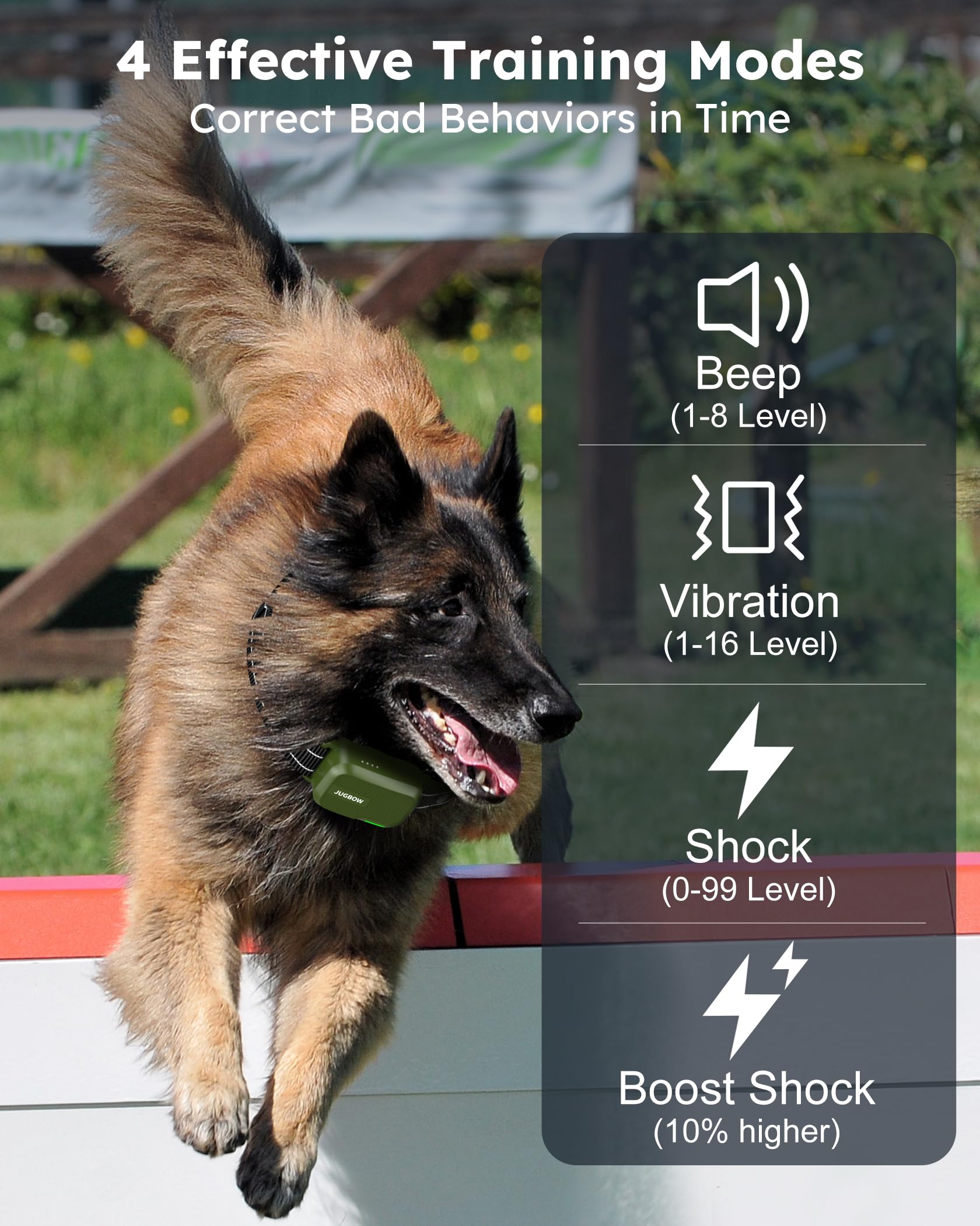 Jugbow Dog Shock Collar 2 Dogs (10-120Lbs) - 4200FT Dog Training Collar with Remote IPX7 Waterproof Electric Collar with 4 Training Modes, Security Lock, Rechargeable e-Collar for All Breeds, Sizes -Like New