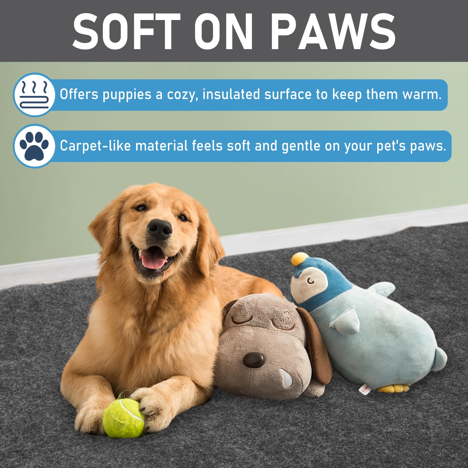 Breenhill 2-Pack Dog Playpen Mat, Xl Size (60    X 74   ), Washable Pee Pads For Dogs, Absorbent, Waterproof, Reusable Puppy Pad