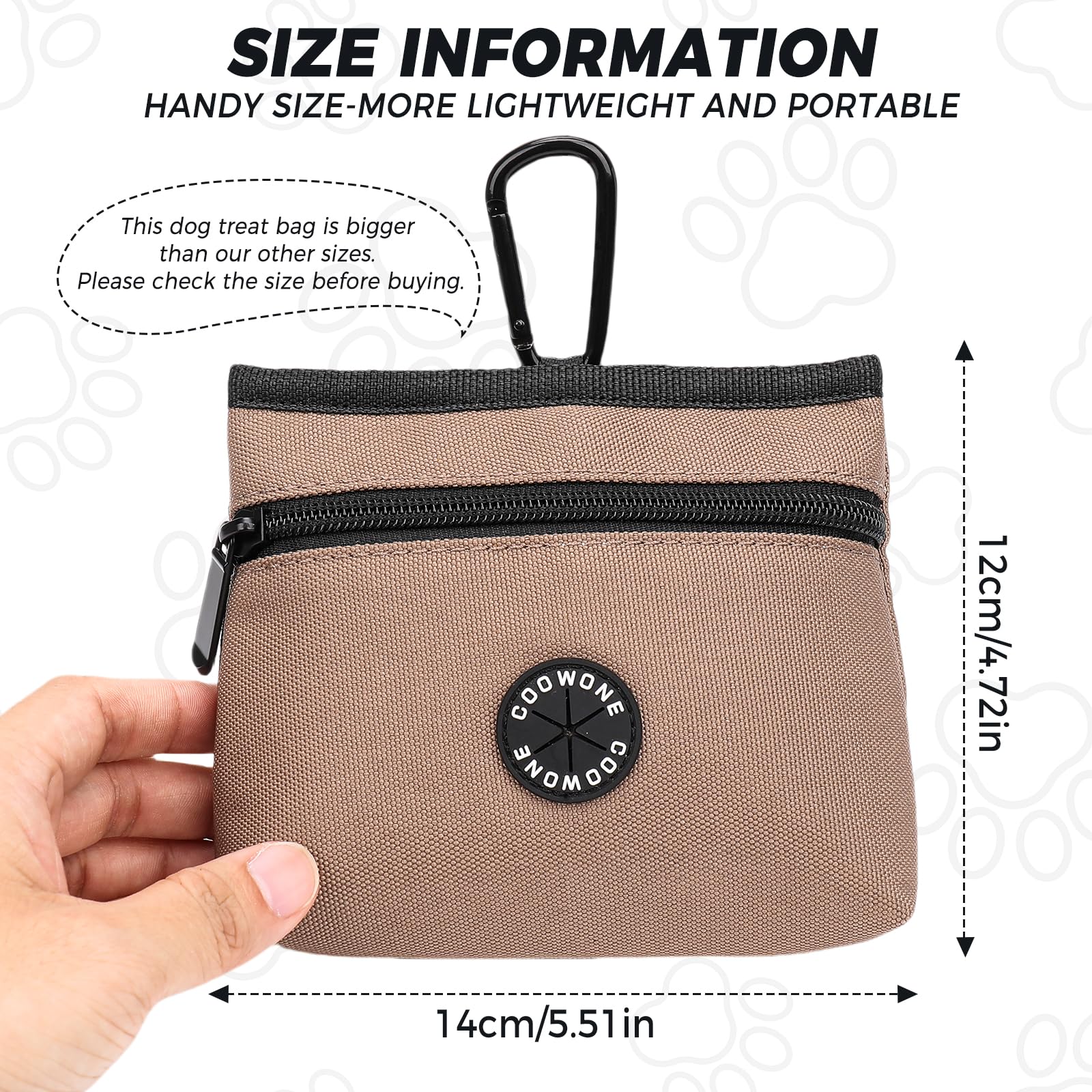COOWONE Dog Treat Pouch with Pet Training Clicker, Detachable Dog Puppy Training Treat Bag, 900D Oxford Cloth Magnetic Closure S