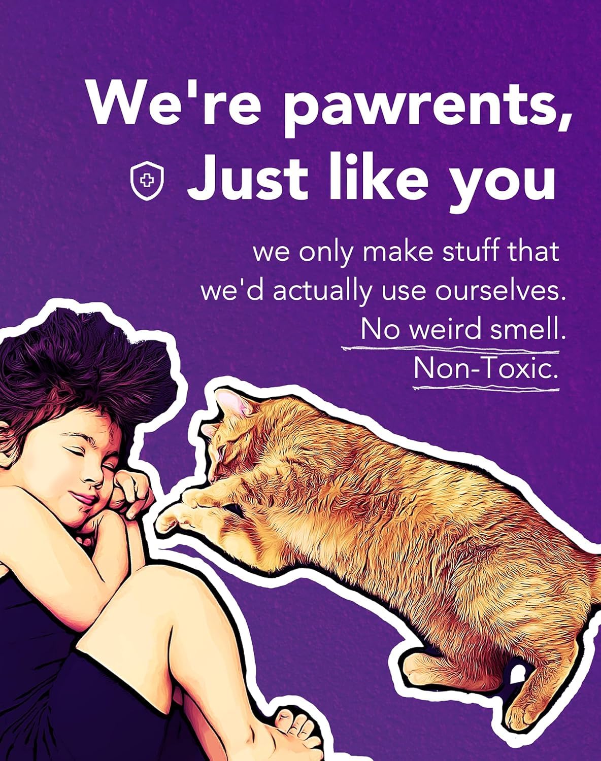 Lukamoo Cute Cat Litter Mat (24X16), For Kitty Litter & Cat Litter Box, Independent Artist Designed [Neon Neko Series] (Disco)