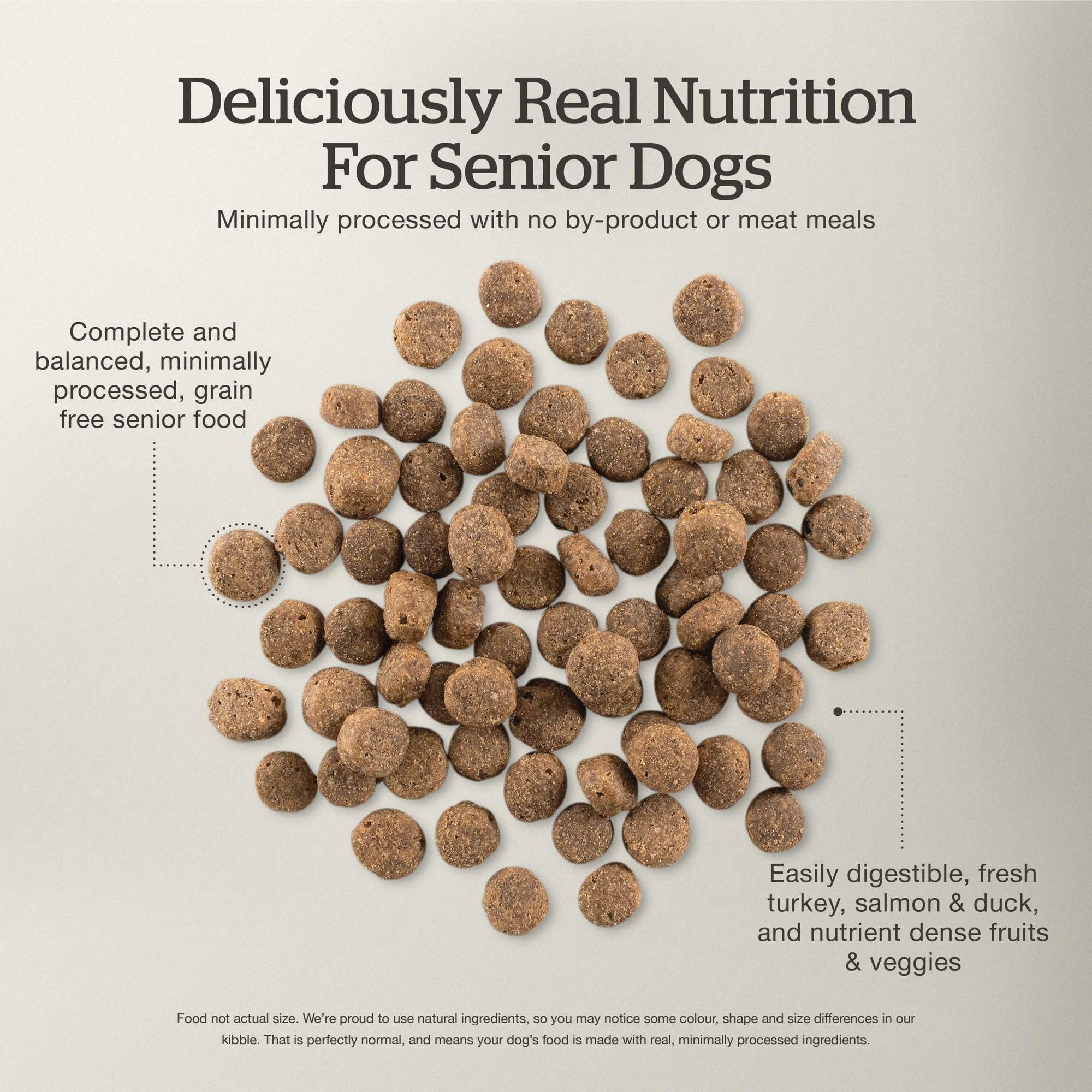 Now Fresh Grain-Free, Dry Dog Food, Real Meat and Fish, Turkey, Salmon and Duck Senior Recipe, All Breed Size, 22 lb Bag