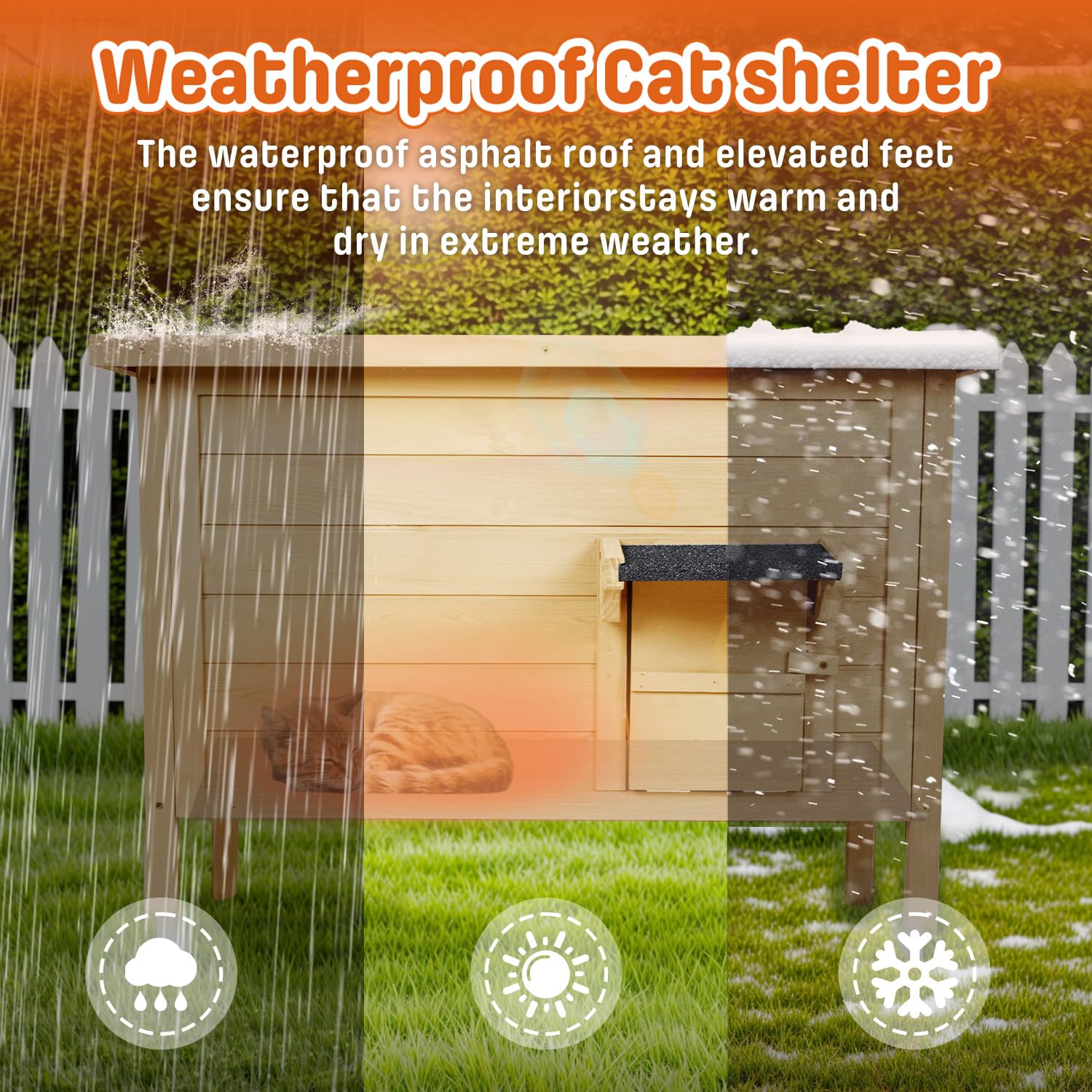 Briopaws Feral-Outdoor-Cat-House-Insulated | Outside-Cat-Shelter For Winter | Weatherproof | Large Wooden Pet House For Multiple