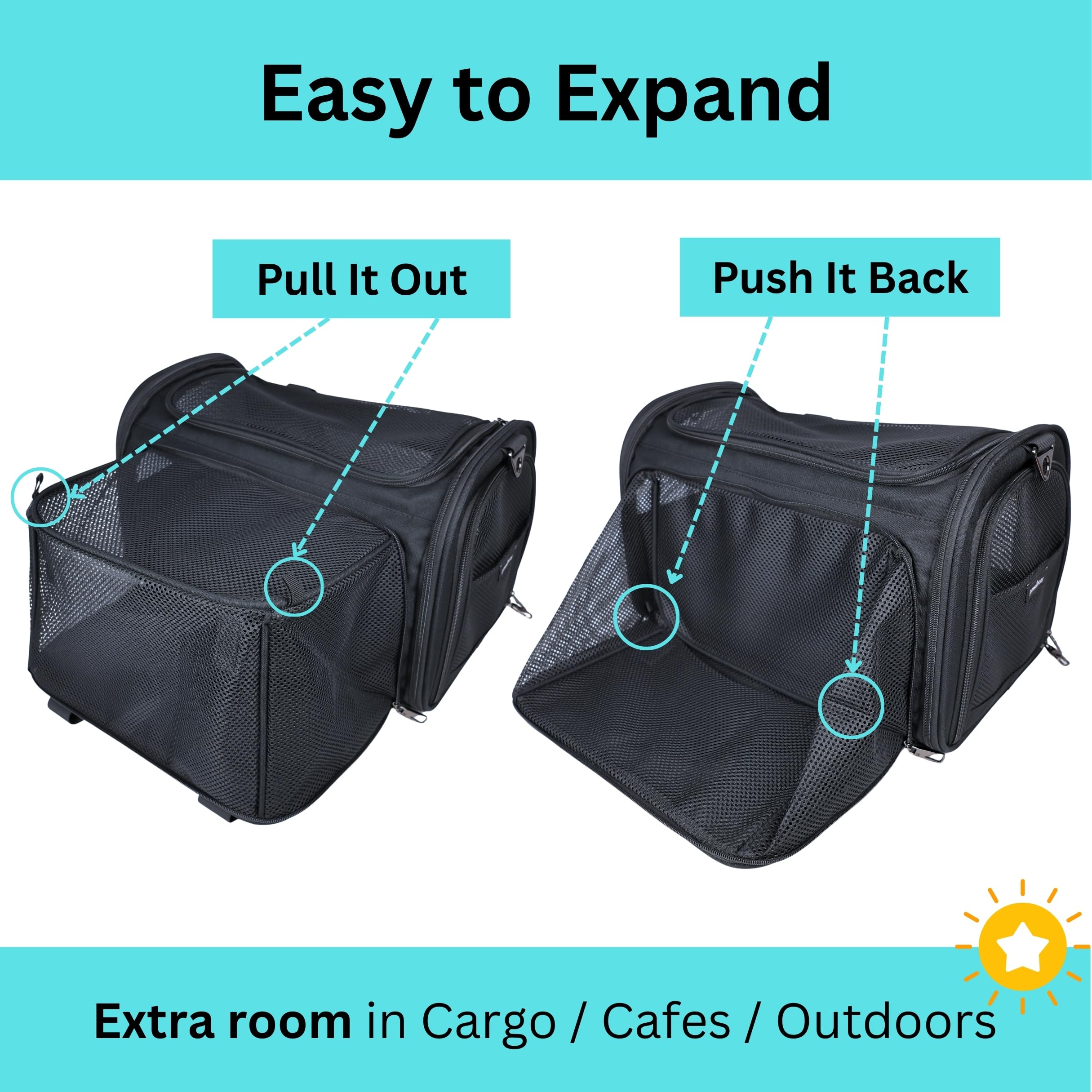 Crash-Tested & Airline Approved Dog Carrier | 3-In-1 Small Dog Car Seat, Tsa Pet Carrier Airline Approved, Expandable Soft Sided