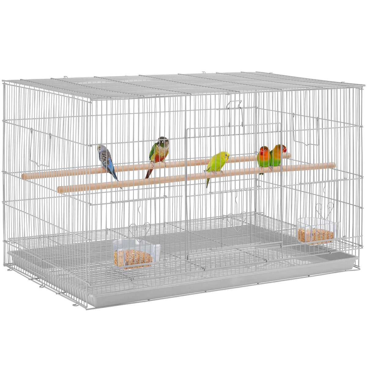 Yaheetech 30Inch Length Iron Flight Bird Cage, Prakeet Cage Cockatiels Cage Flight Bird Cage For Conures Lovebirds