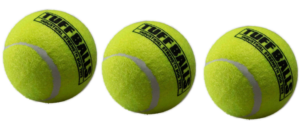 Petsport Yellow Tennis Ball Dog Toys | 3 Pack Medium (2.5') Pet Safe Non-Toxic Industrial Strength Felt & Rubber Tuff Balls | Play Fetch, Launch, Chuck Or Toss At Dog Park