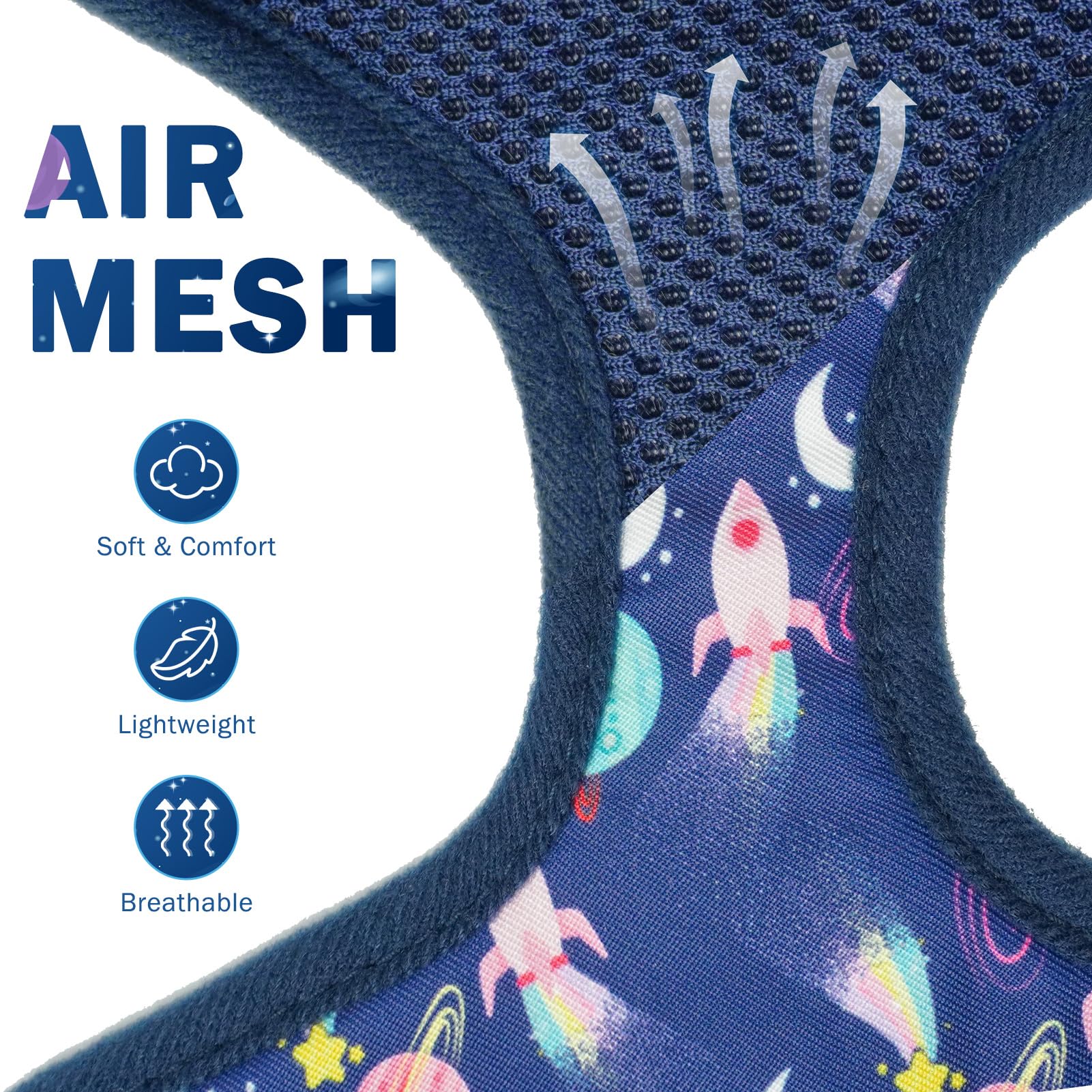 Scenereal Small Dog Harness Collar And Leash Set, Adjustable No Pull Pet Harnesses, No Chock Soft Mesh Step In Vest For Doggie P