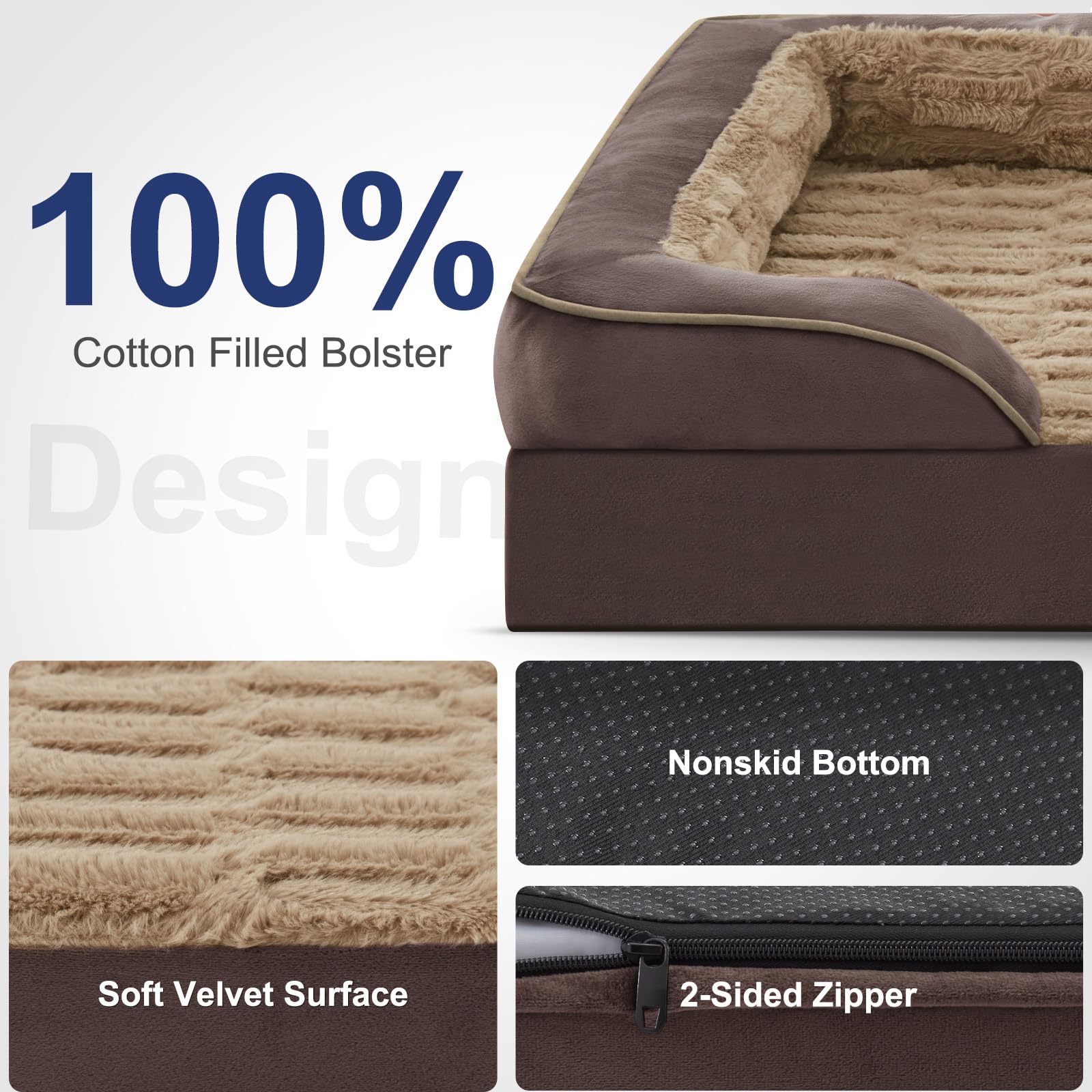 Furtime Orthopedic Dog Bed For Extra Large Dogs - Xl Washable Dog Sofa Beds Large, Supportive Foam Pet Couch Bed With Removable