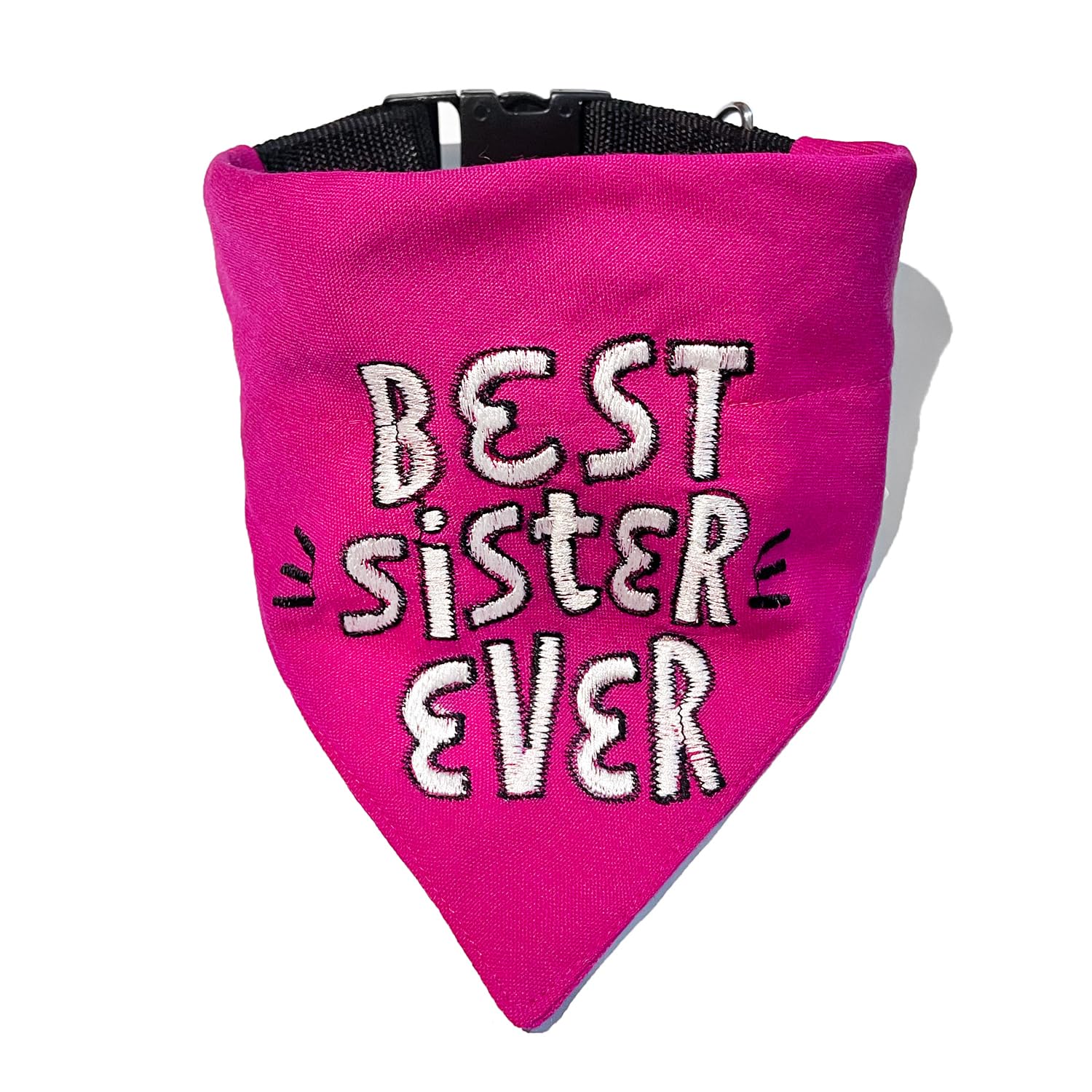That Dog In Tuxedo Raksha Bandhan Best Sister Ever Rakhi Bandana for Dogs with Adjustable Dog Collar (Pink, XL)