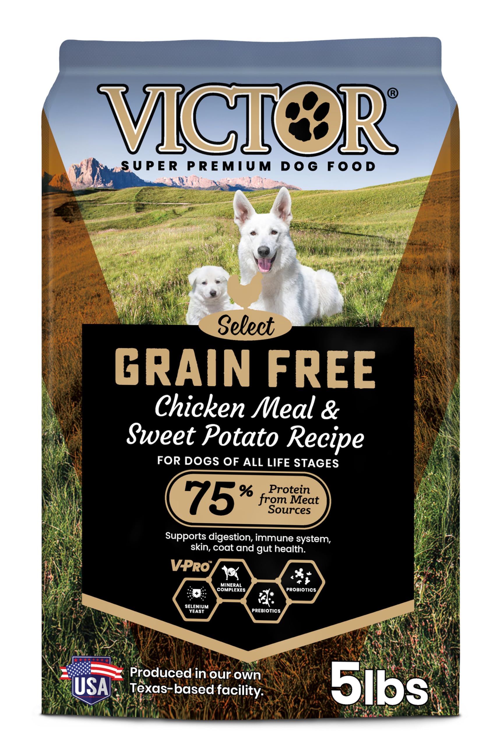 Victor Super Premium Dog Food - Grain Free Chicken Meal & Sweet Potato Recipe - Dry Dog Food for Dogs of All Life Stages - High
