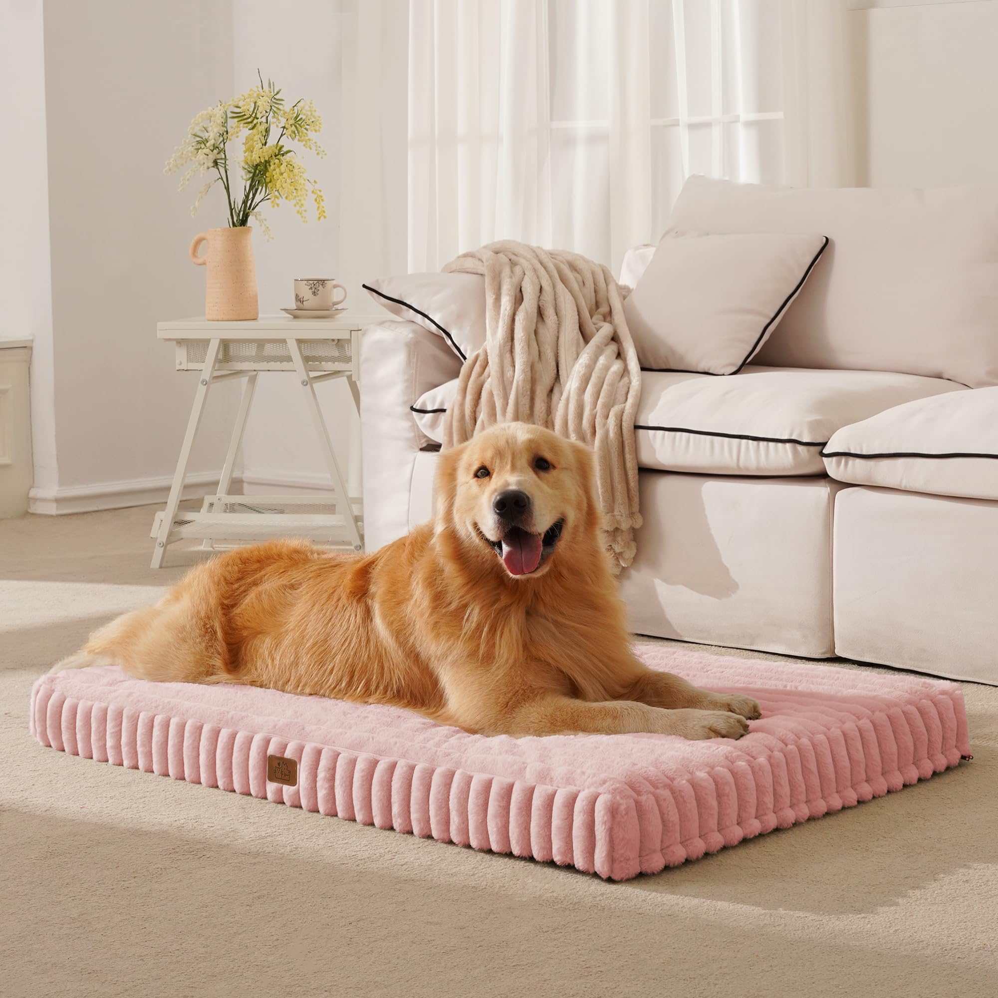 Orthopedic Dog Bed for XXL Jumbo Dog, Waterproof Pet Crate Bed with Removable Washable Cover, Non-Slip Bottom, Egg-Crate Foam Su