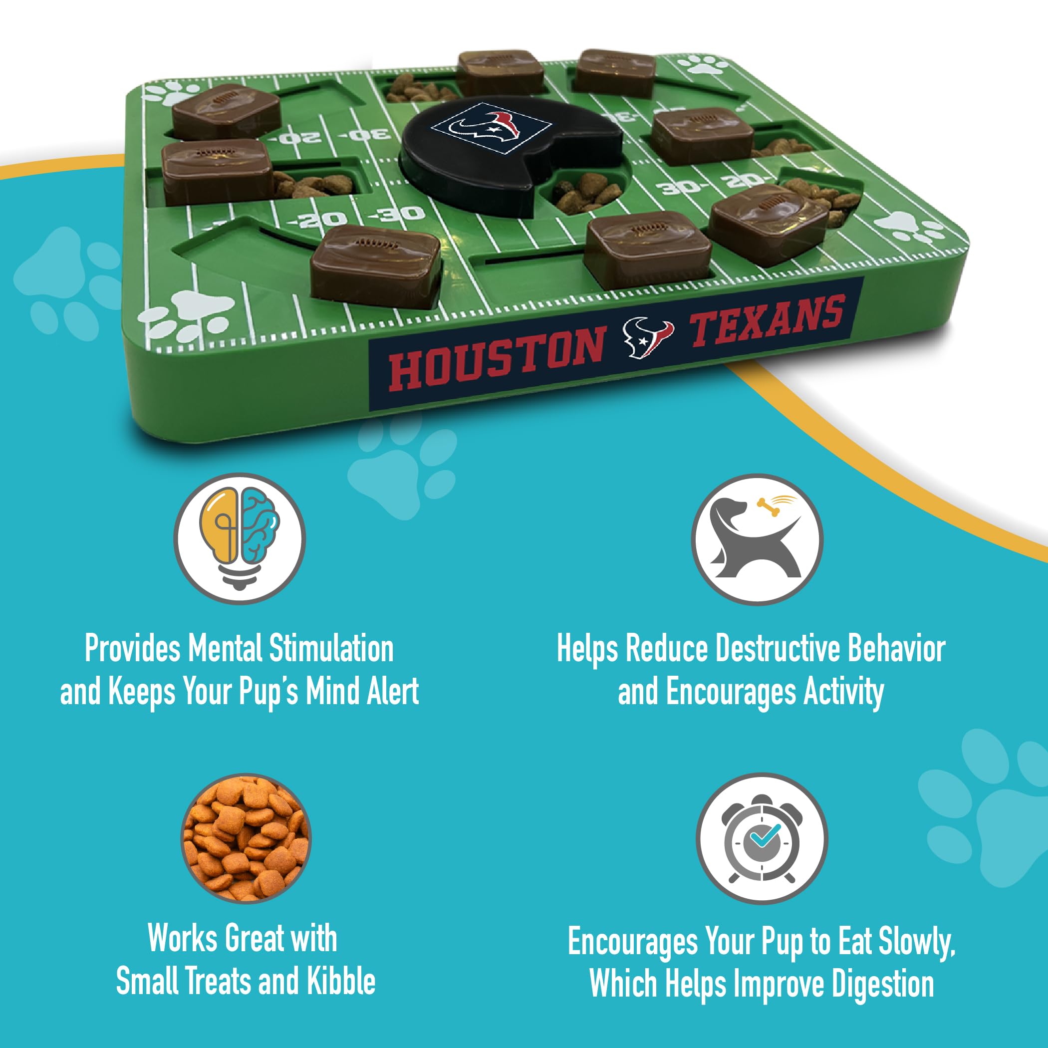 Pets First Nfl Houston Texans Puzzle Toy, Puzzle Treat Dog Toy, Interactive Dog Treat Toy, Dog Puzzle
