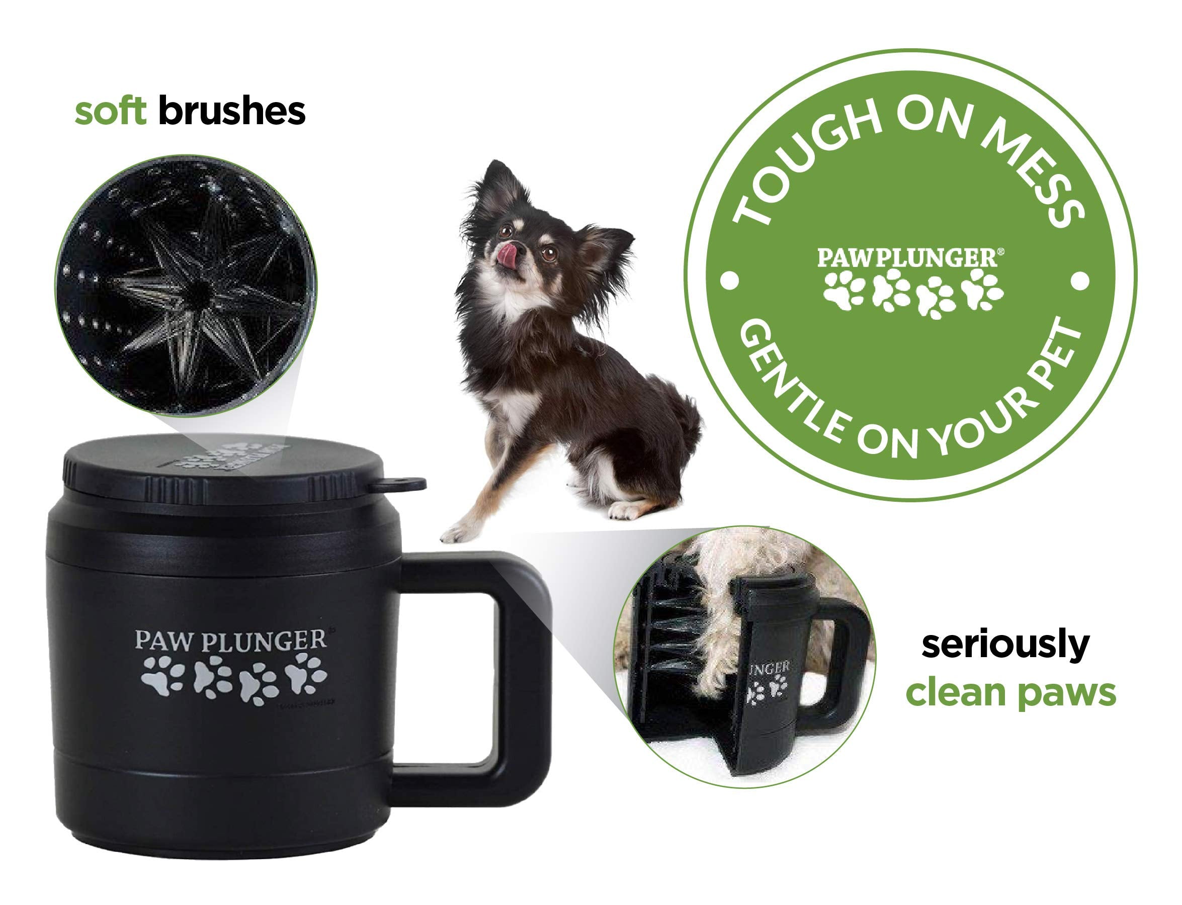 Paw Plunger For Dogs - Portable Dirty Paw Washer For Small Sized Dogs - Ideal For Dogs Up To 15Lbs - Cleaner Pet Paws To Save Fl