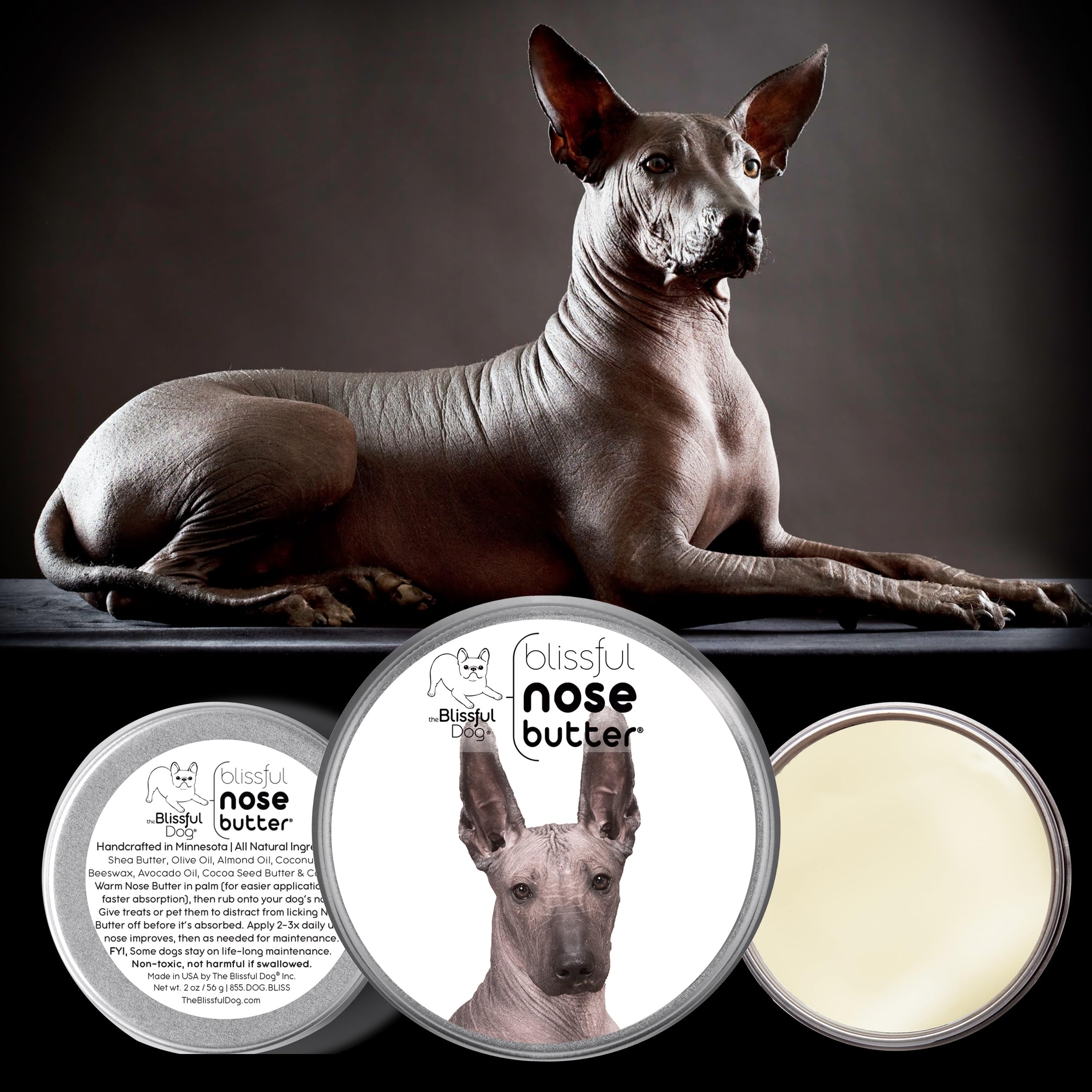 The Blissful Dog Xoloitzcuintli Unscented Nose Butter - Dog Nose Butter, 2 Ounce