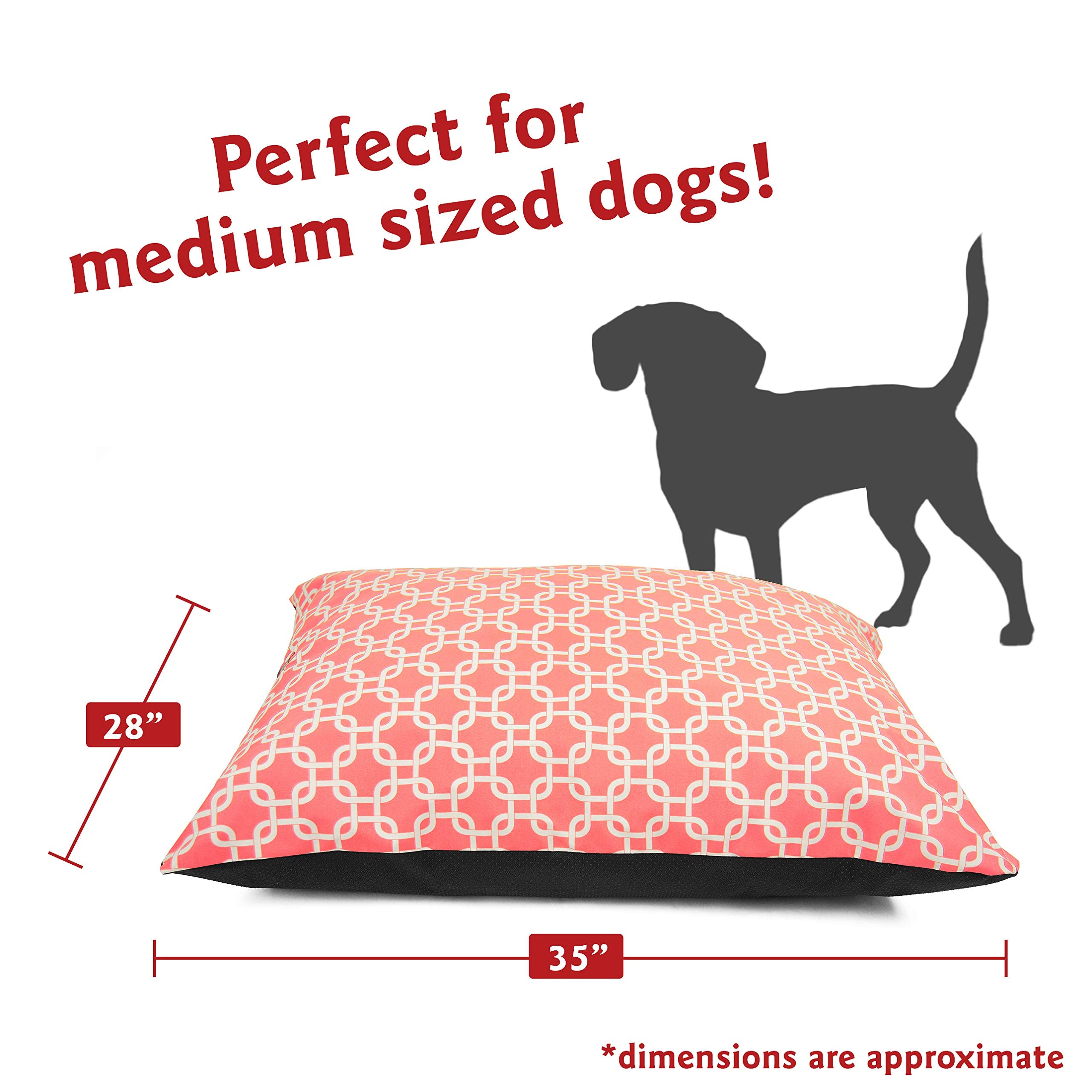 Majestic Pet Washable Non-Slip Comfy Pet Bed Medium Dog Crate Bed 35 x 28 Inch Coral