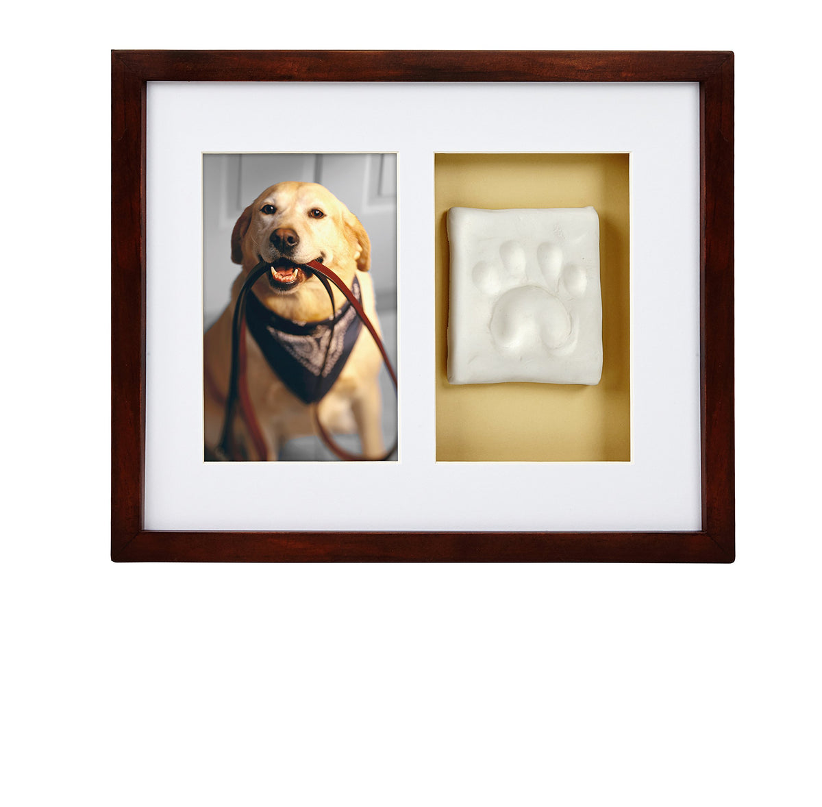 Pearhead Dog Or Cat Paw Prints Pet Wall Frame With Clay Imprint Kit, Pet Sentiment Keepsake Frame, Pet Memorial Picture Frame, Espresso 4 X 6'