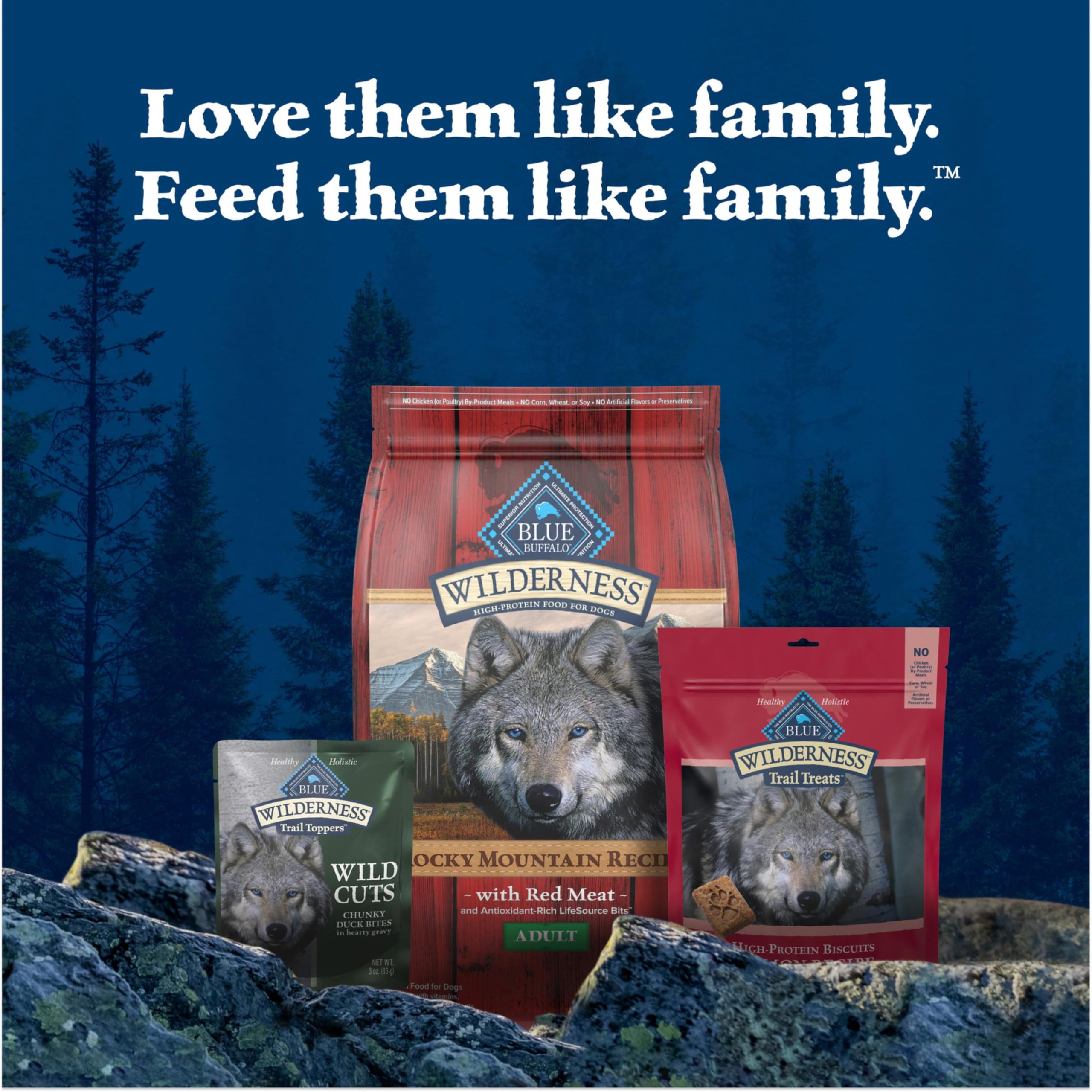 Blue Buffalo Wilderness Trail Toppers Wild Cuts Natural High-Protein Dog Wet Food, Duck Bites in Hearty Gravy, 3-oz Pouch, 24 Co
