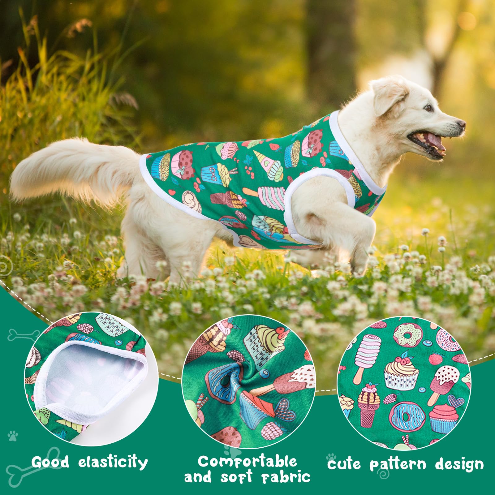 Saintrygo 10 Pcs Lovely Puppy Shirts Print Dog Clothes Breathable Pet Cartoon Dog Shirt Clothes Sweatshirt For Puppy Cat(X-Large