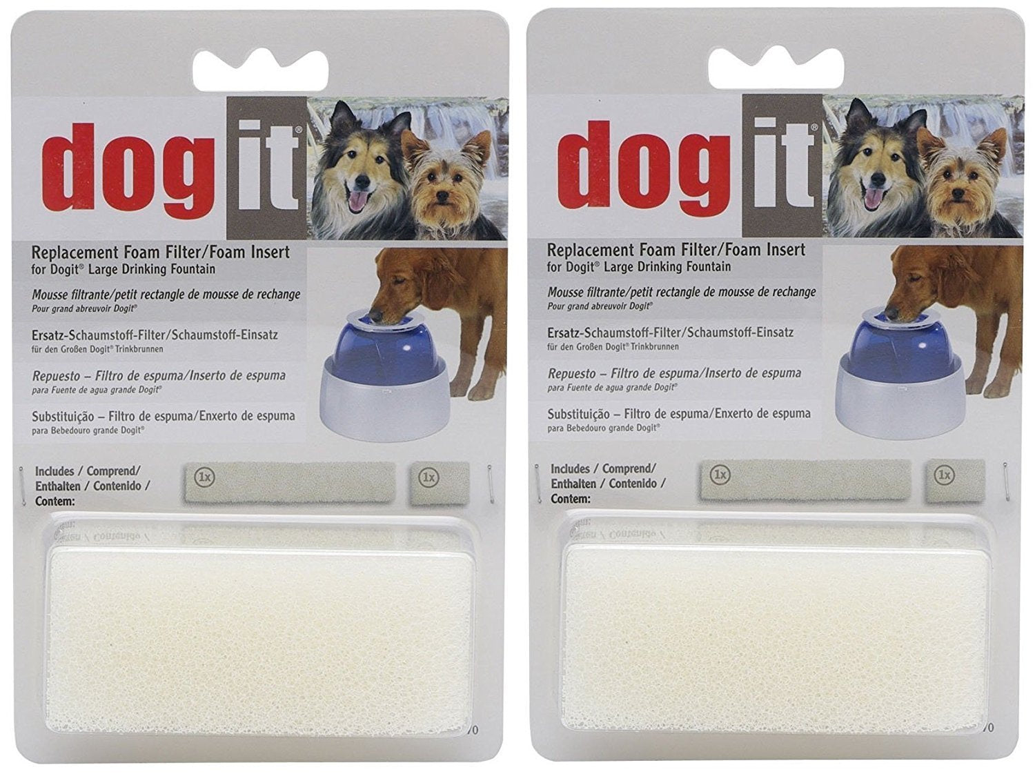 Dogit (4 Pack) Replacement Foam Insert For Fresh & Clear Large Dog Fountain (2 Packages With 2 Filters Per Package)