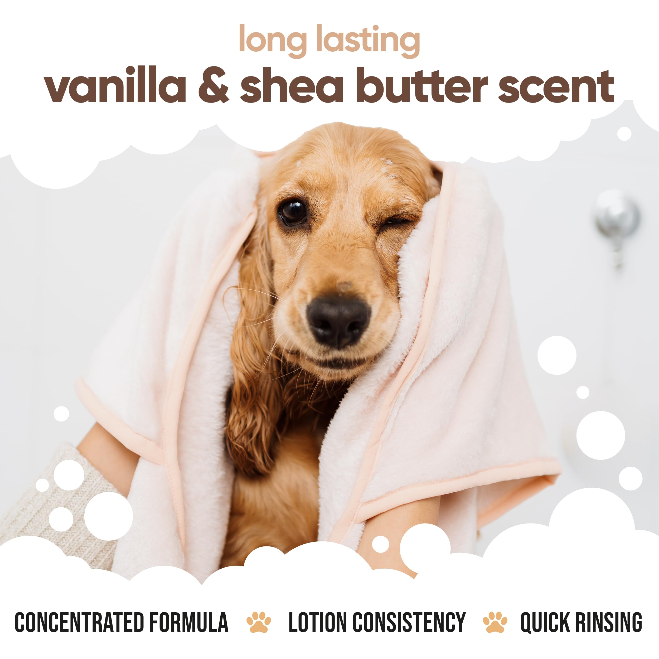 Buddycare Vanilla & Shea Butter Dog Conditioner (16.90oz) Aloe Vera, Argan Oil & Pro Vitamin B5 to Detangle Matted Coats & Relie