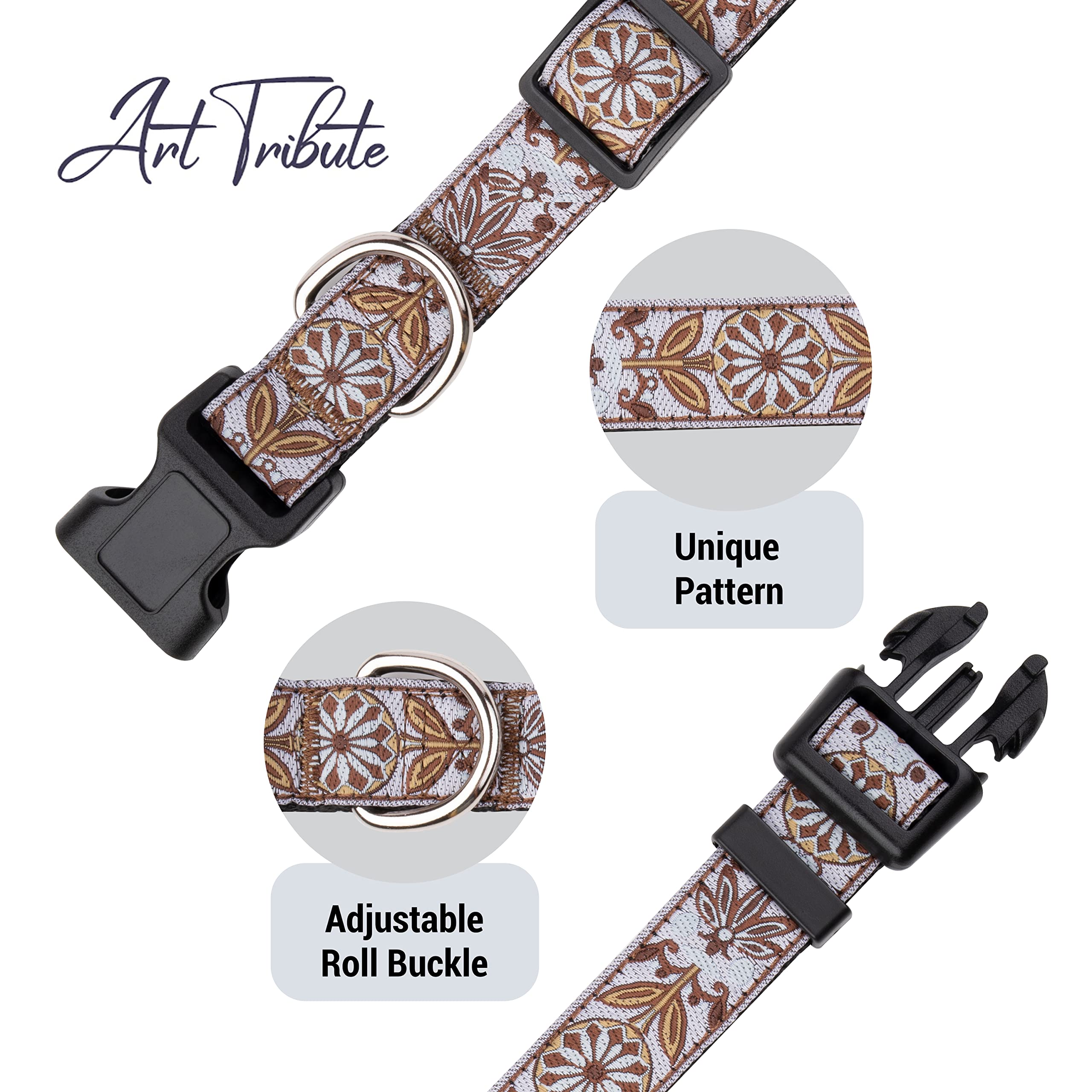 Dog Collars For Small Medium & Large Dogs - Female And Male Patterns On Long Lasting, Adjustable, Strong And Durable Puppy Quick