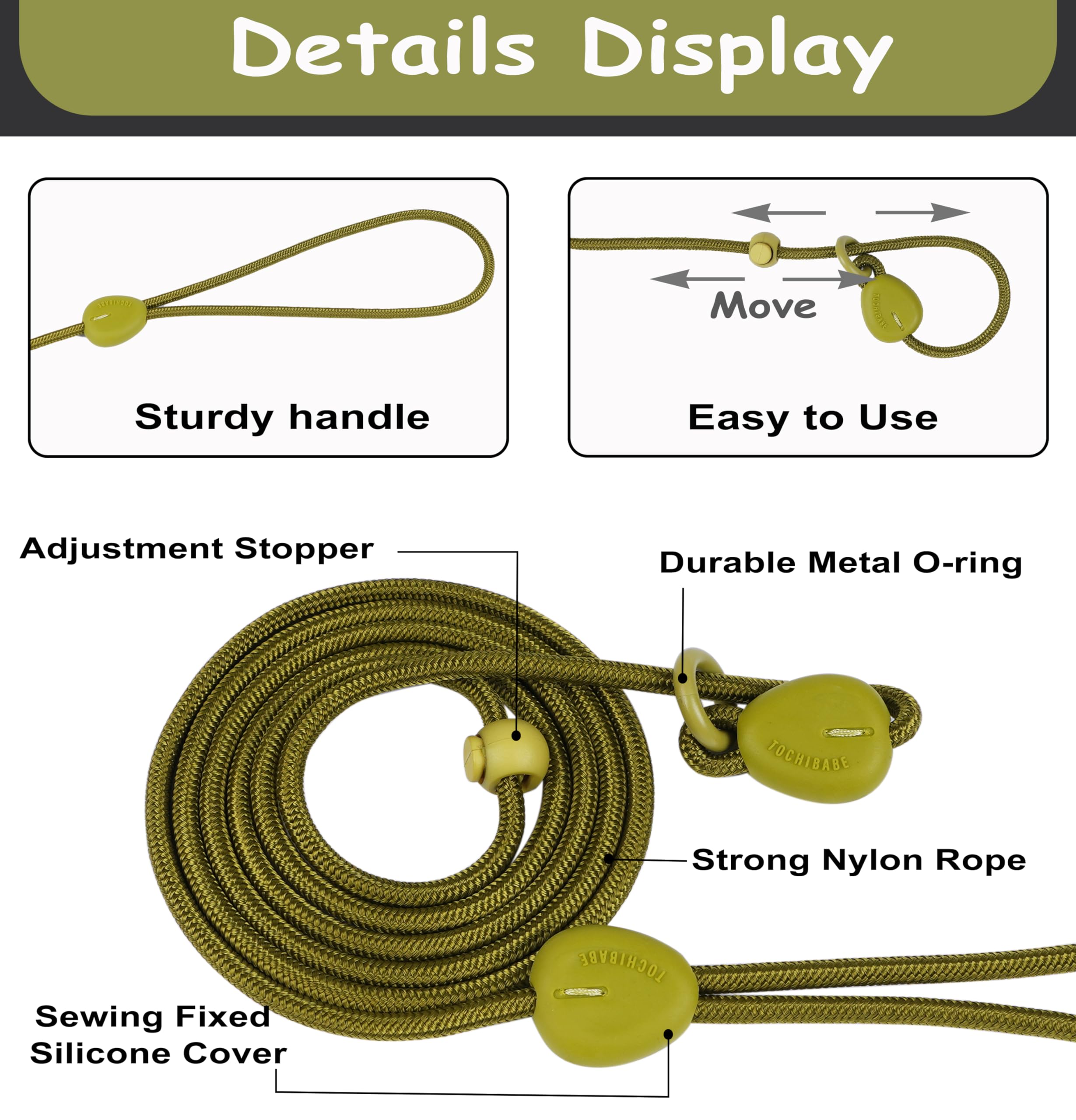 Green 6FT Heavy Duty Dog Training Leash - Comfortable Rope, No Pull, Suitable for Small to Medium Dogs
