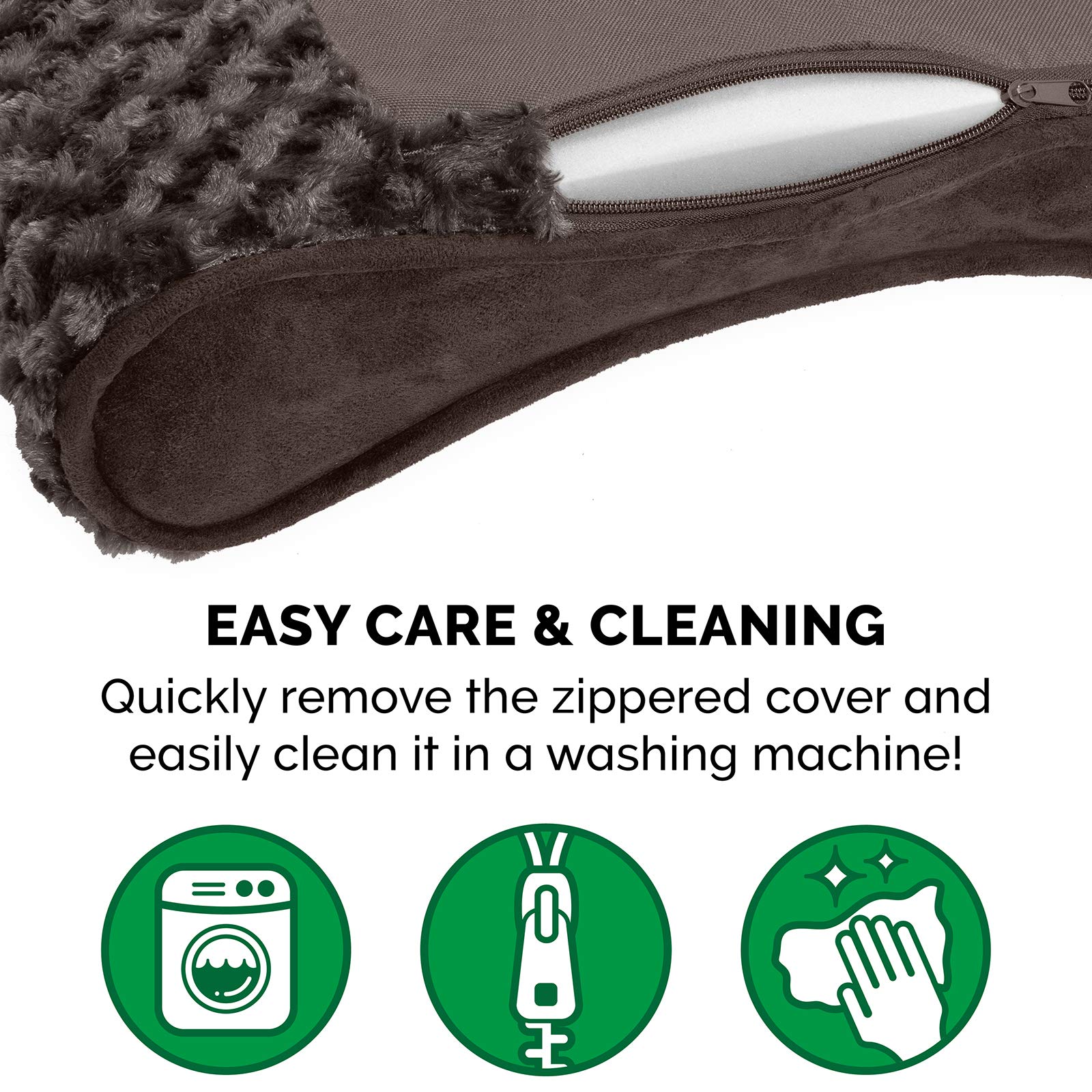Furhaven Cooling Gel Dog Bed for Large Dogs w/ Removable Washable Cover, For Dogs Up to 150 lbs - Ultra Plush Faux Fur & Suede L