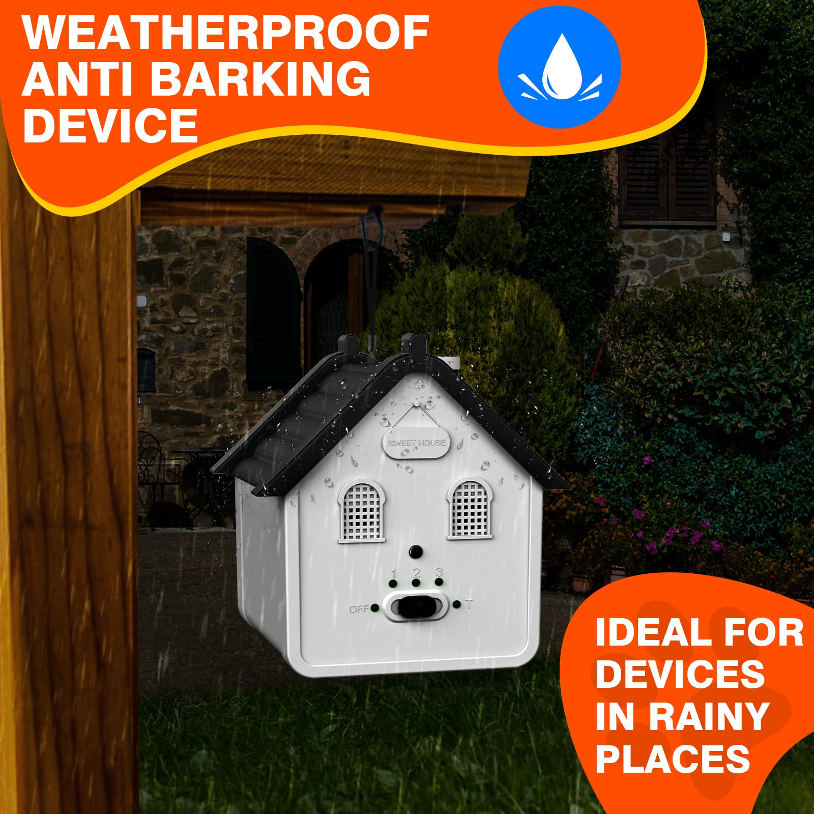 2-In-1 Anti Barking Device, Ultrasonic Dog Barking Deterrent Devices Safe For Dogs, Dog Barking Control Devices Up To 50 Ft Rang