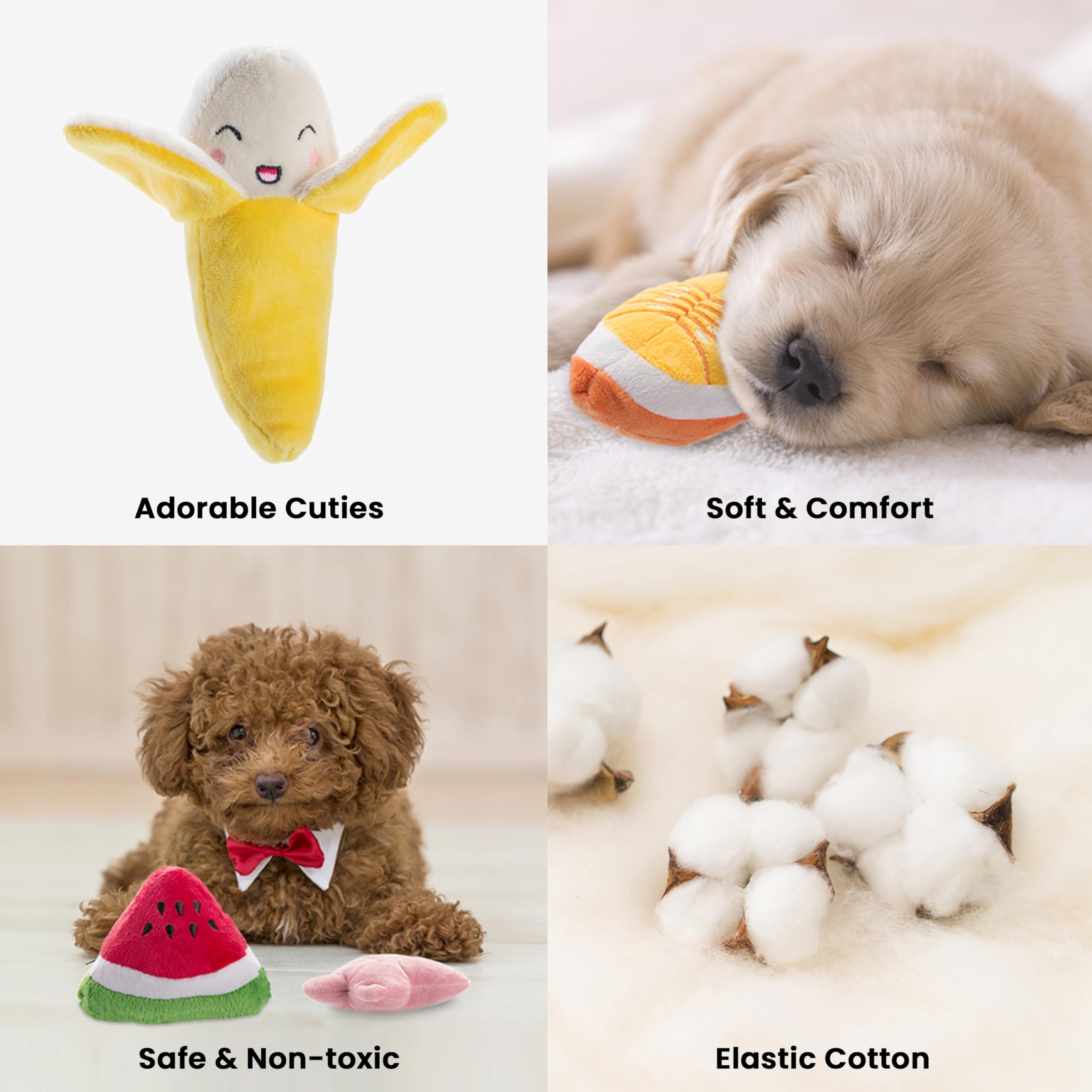 Nocciola Dog Squeaky Toys, Plush Small Dog Toys For Dogs, Stuffed Dog Toys With Squeakers,12 Pcs Puppy Toys With A Carrying Bag For Small Medium Size Dogs