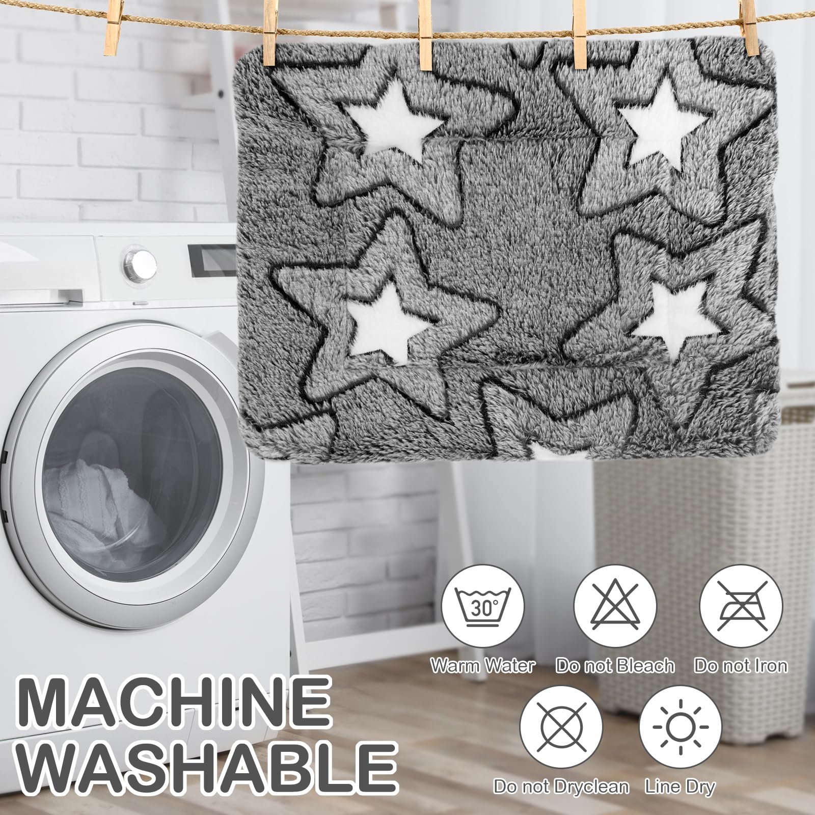 Haull 4 Pcs Waterproof Guinea Pig Bedding Winter Guinea Pig Bed Plush Cage Liners Soft Dog Cat Mat Reversible Winter Cozy Animal